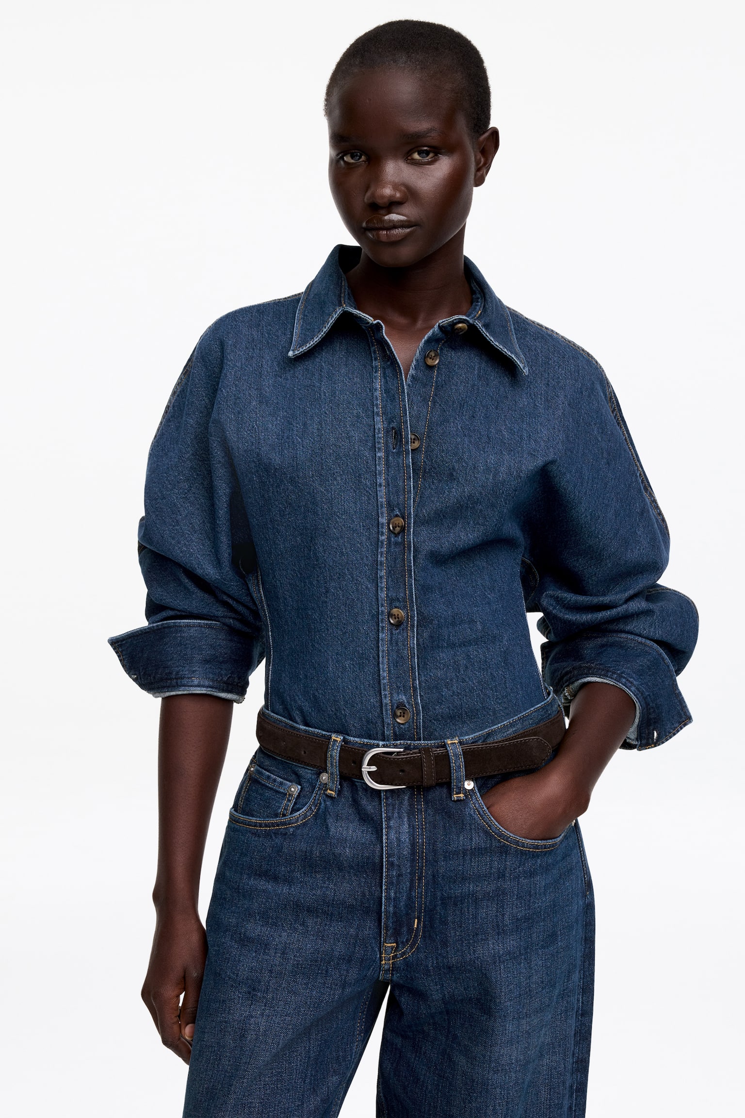 Vorgeformtes Jeanshemd - Blau - 4