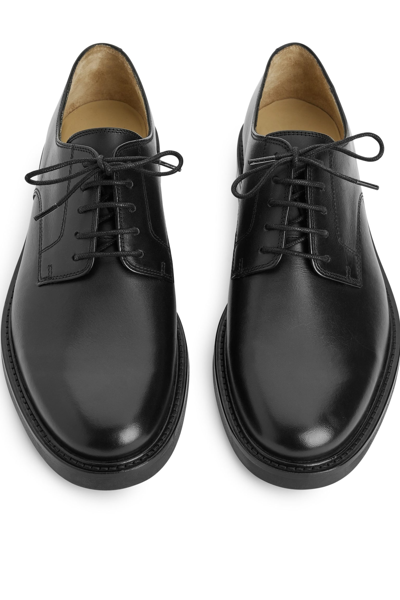 Leather Derby Shoes - Black - 4