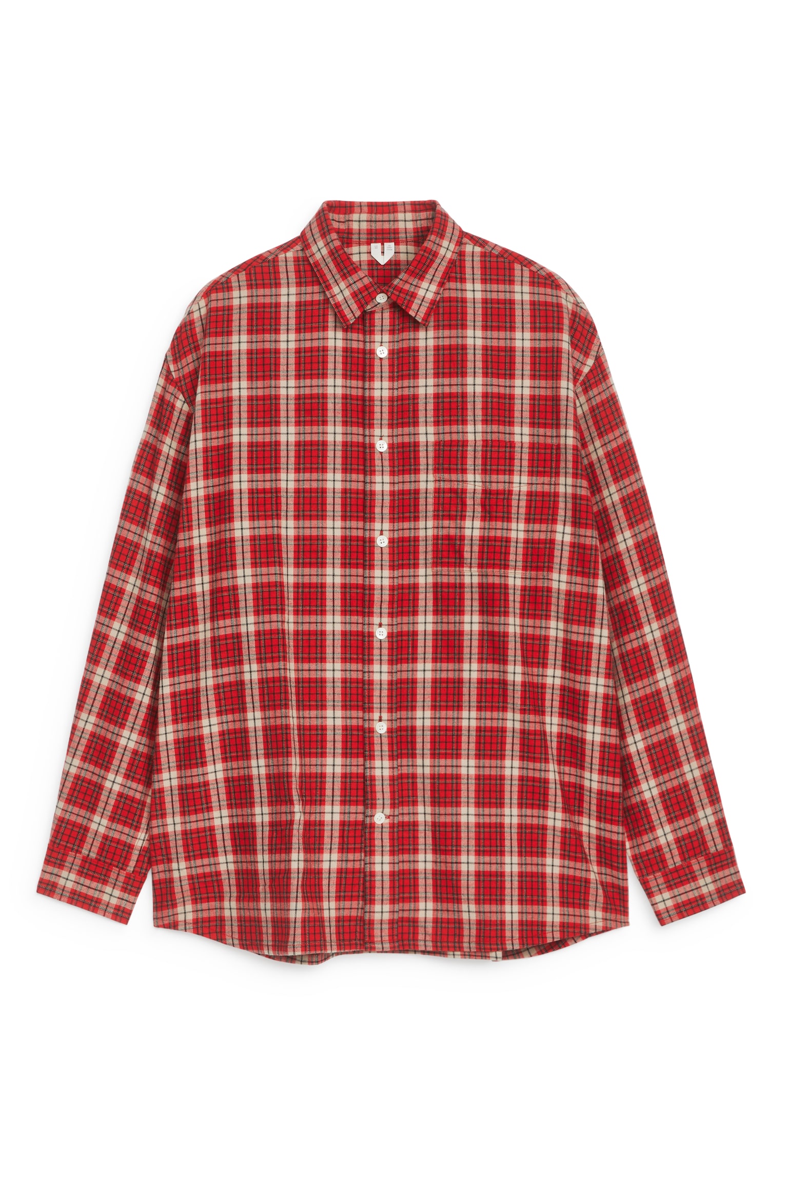 Relaxed Flannel Shirt - Red/Multi Colour - 2