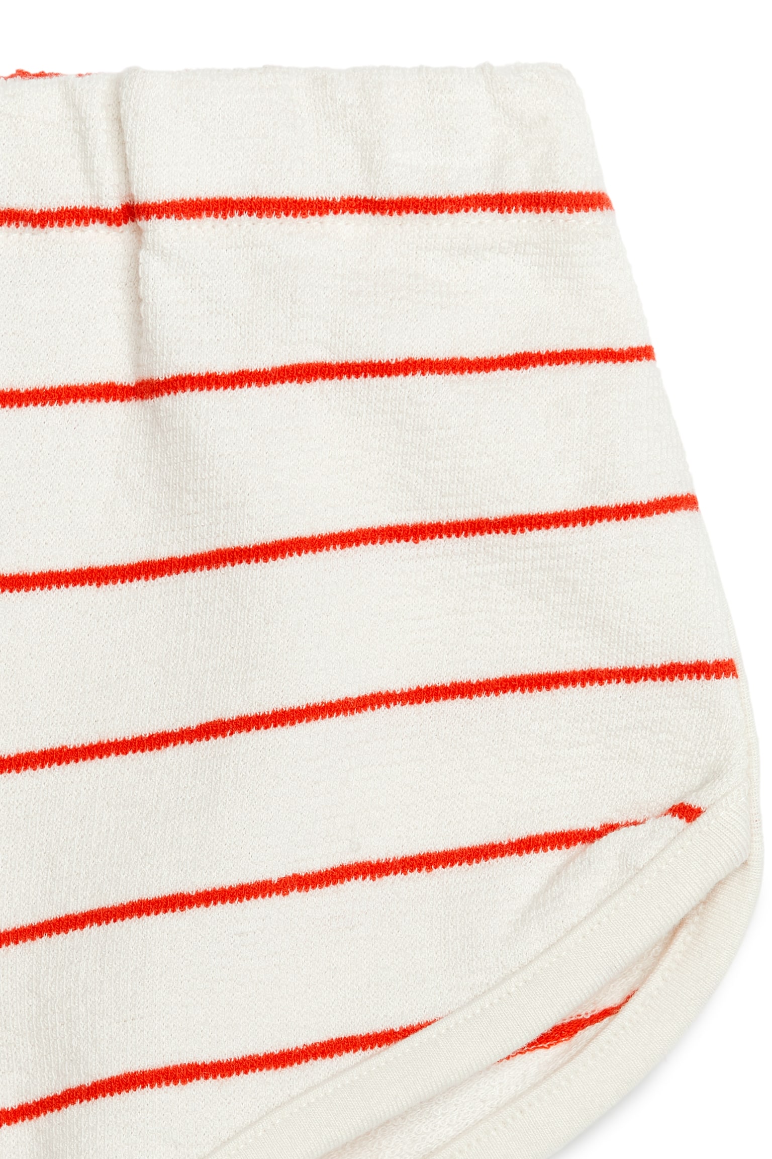 Towelling Shorts - White/Red - 3