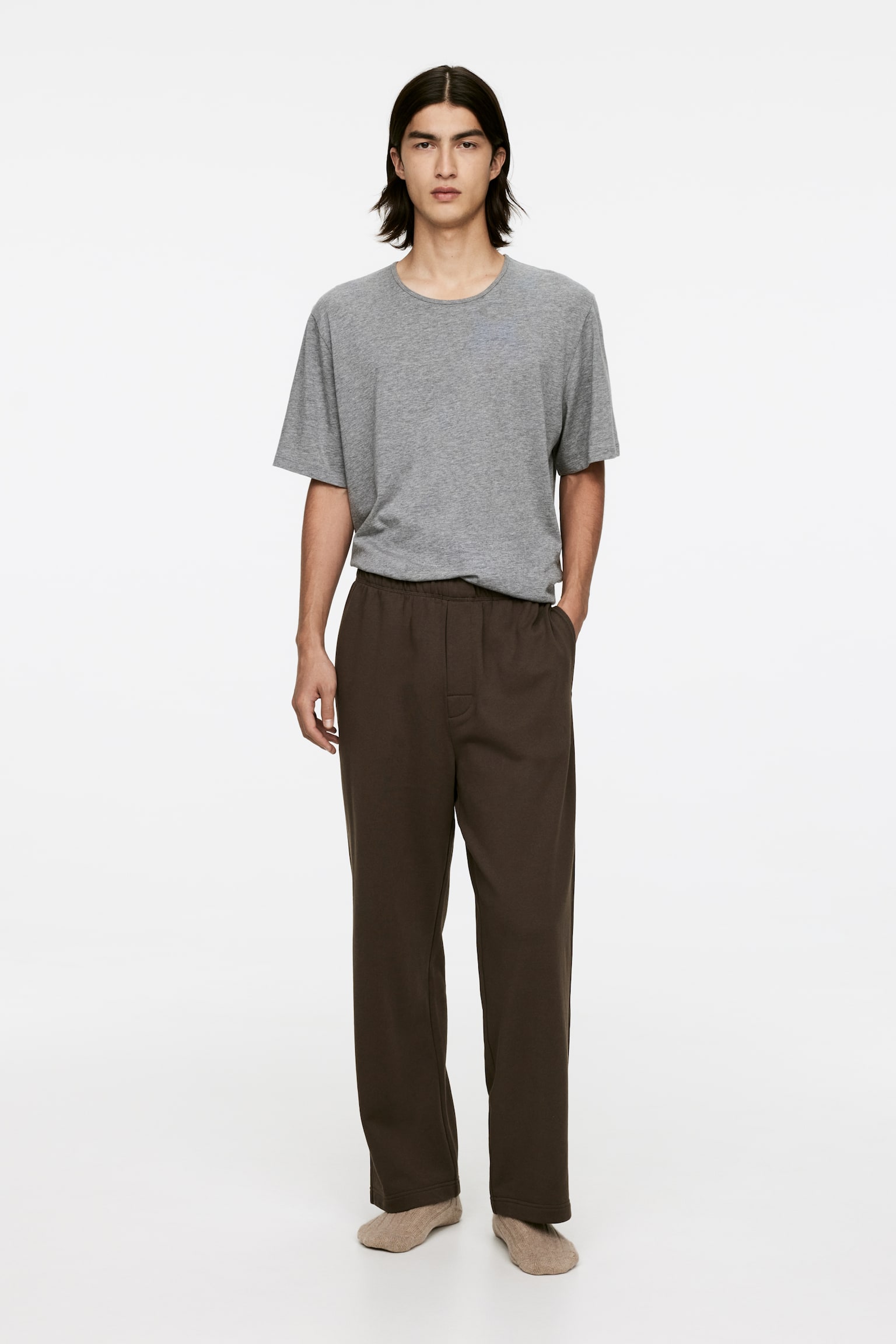 French Terry Sweatpants - Dark Mole/Black - 1