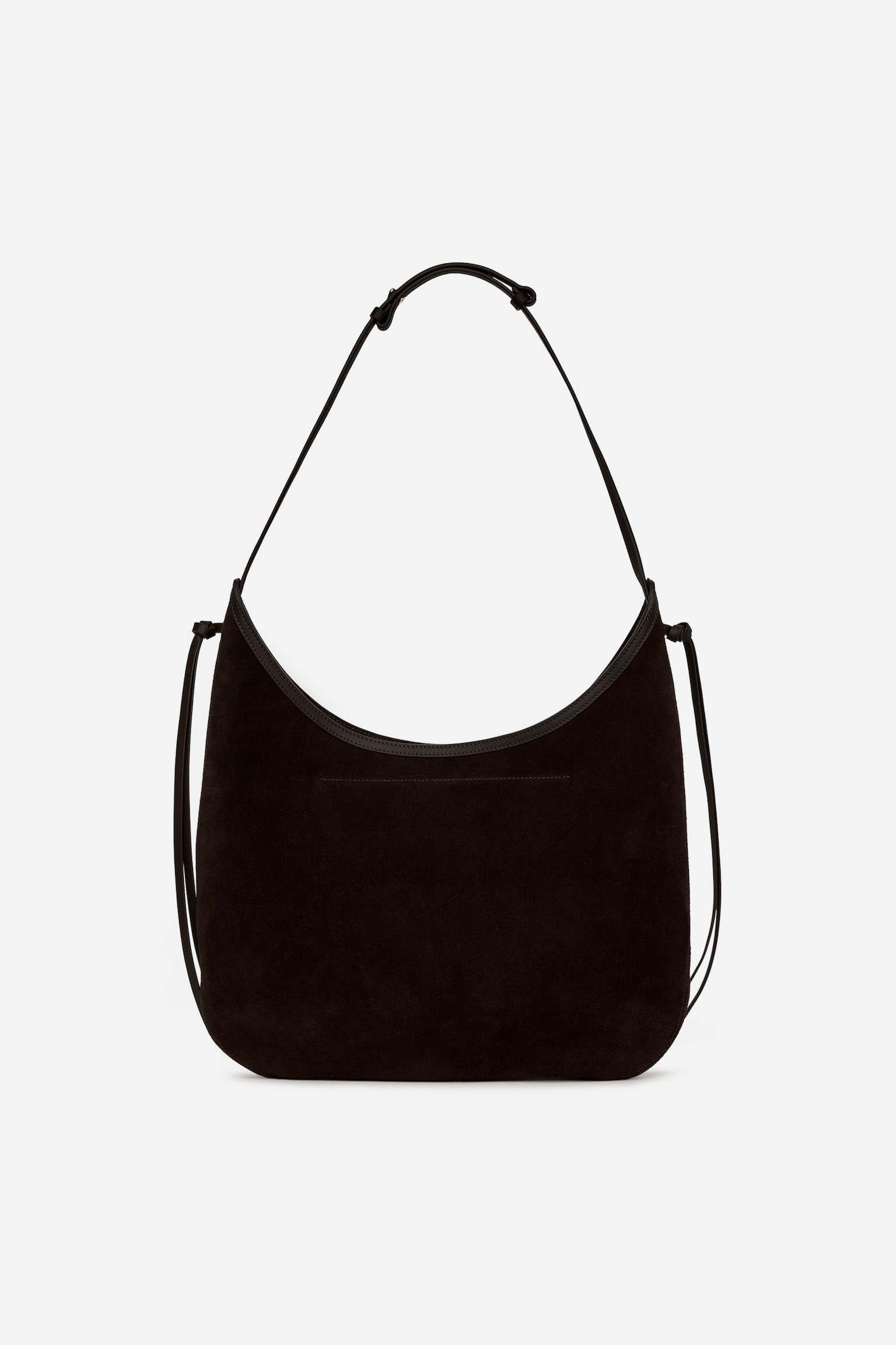 Borsa a spalla in pelle scamosciata - Marrone scuro - 11