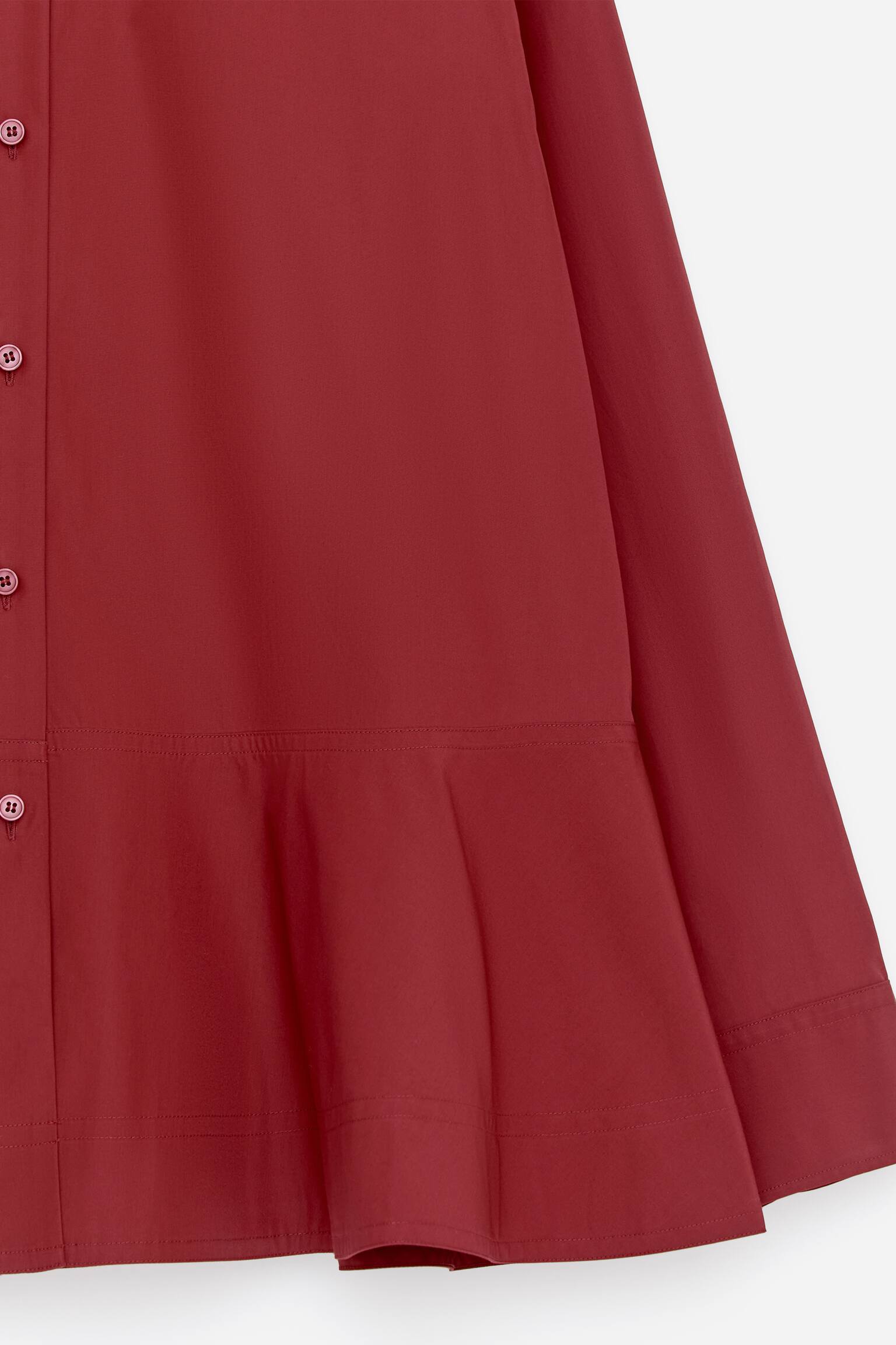 Camicetta in cotone con baschina - Rosso scuro/Nero - 3