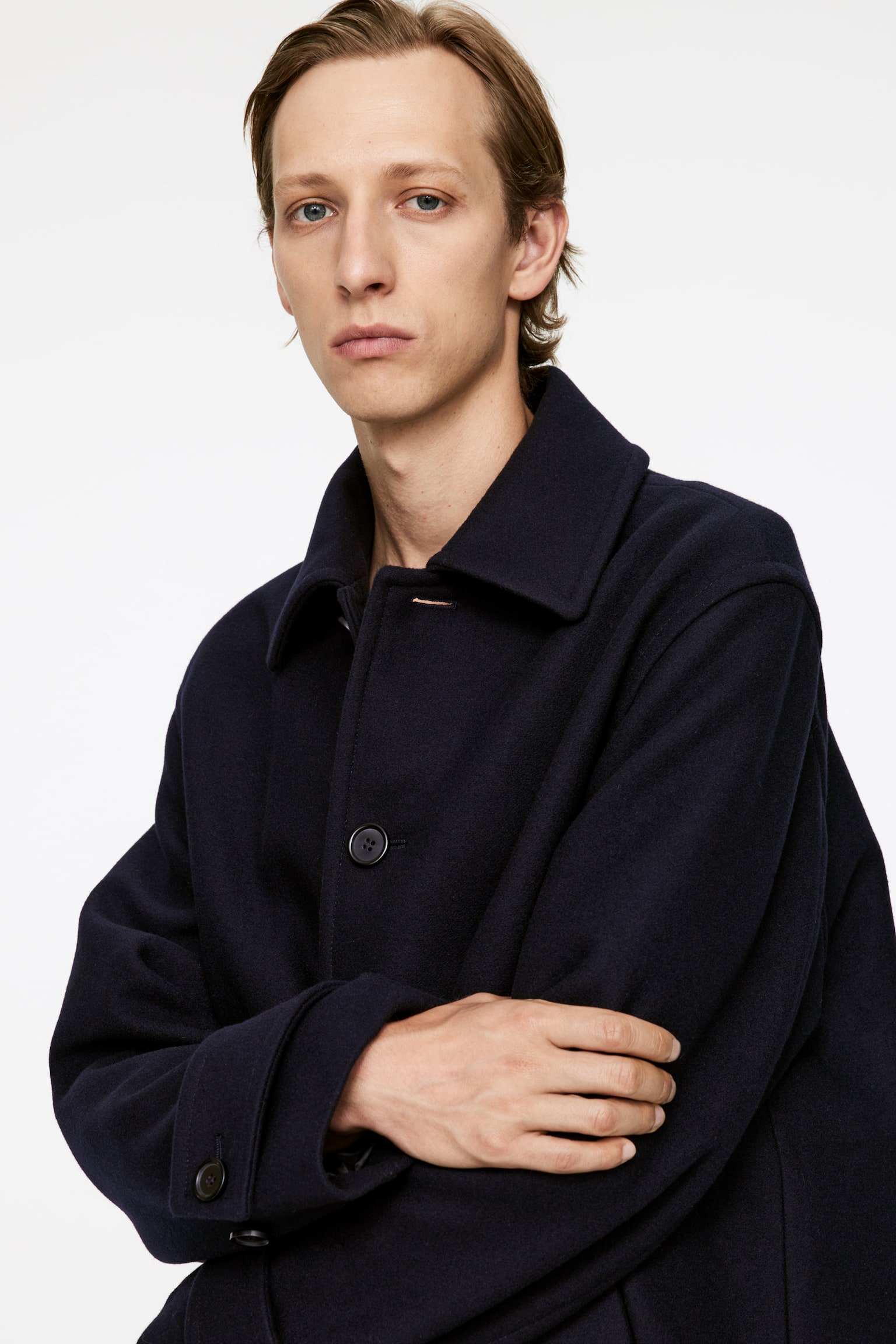 Heavy Melton Coat - Dark Blue - 3