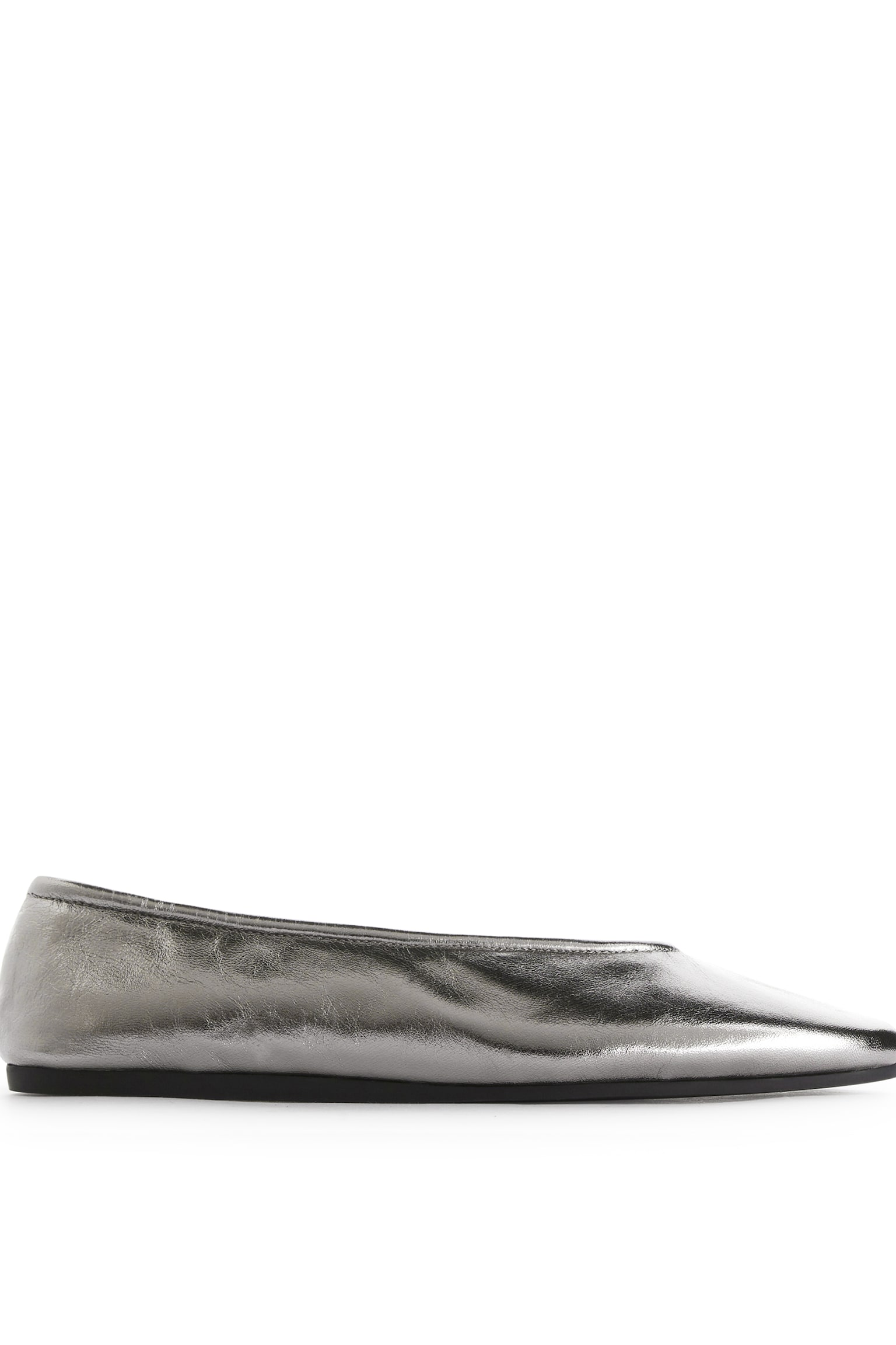 Leather Ballerinas - Silver - 1