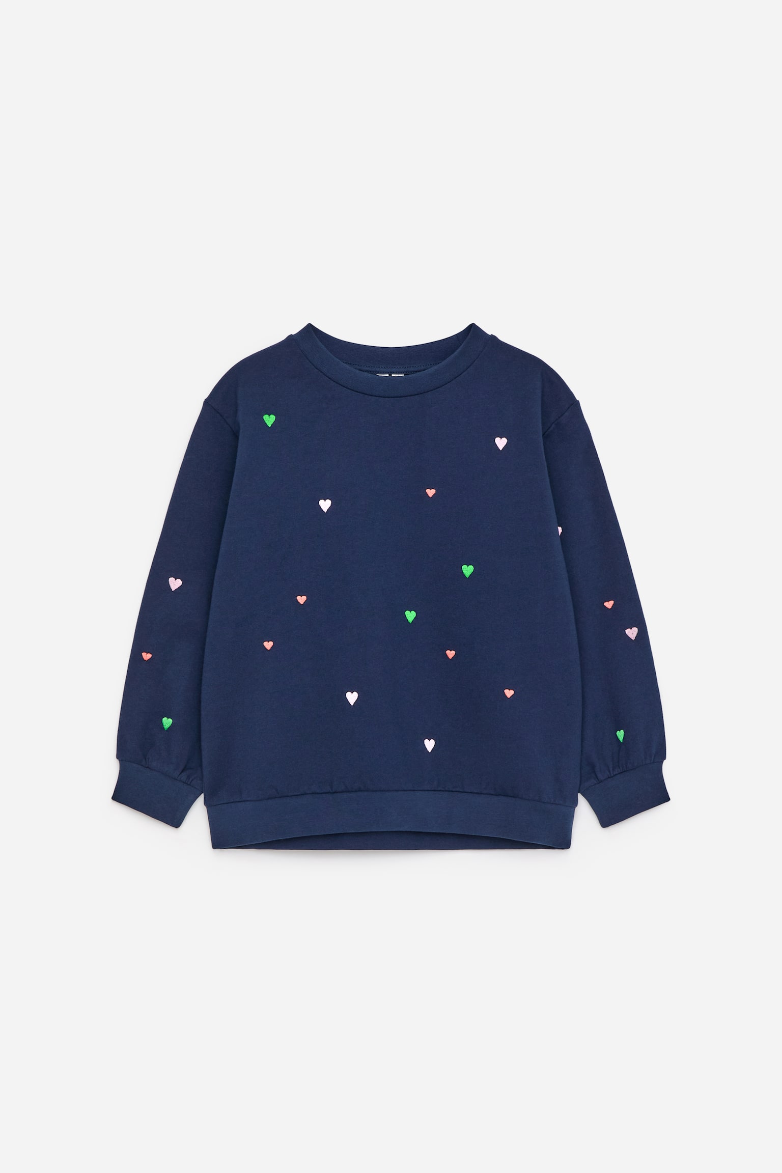 Frottee-Sweatshirt - Dunkelblau/Herzen/Flieder/Herzen in Rot/Grün