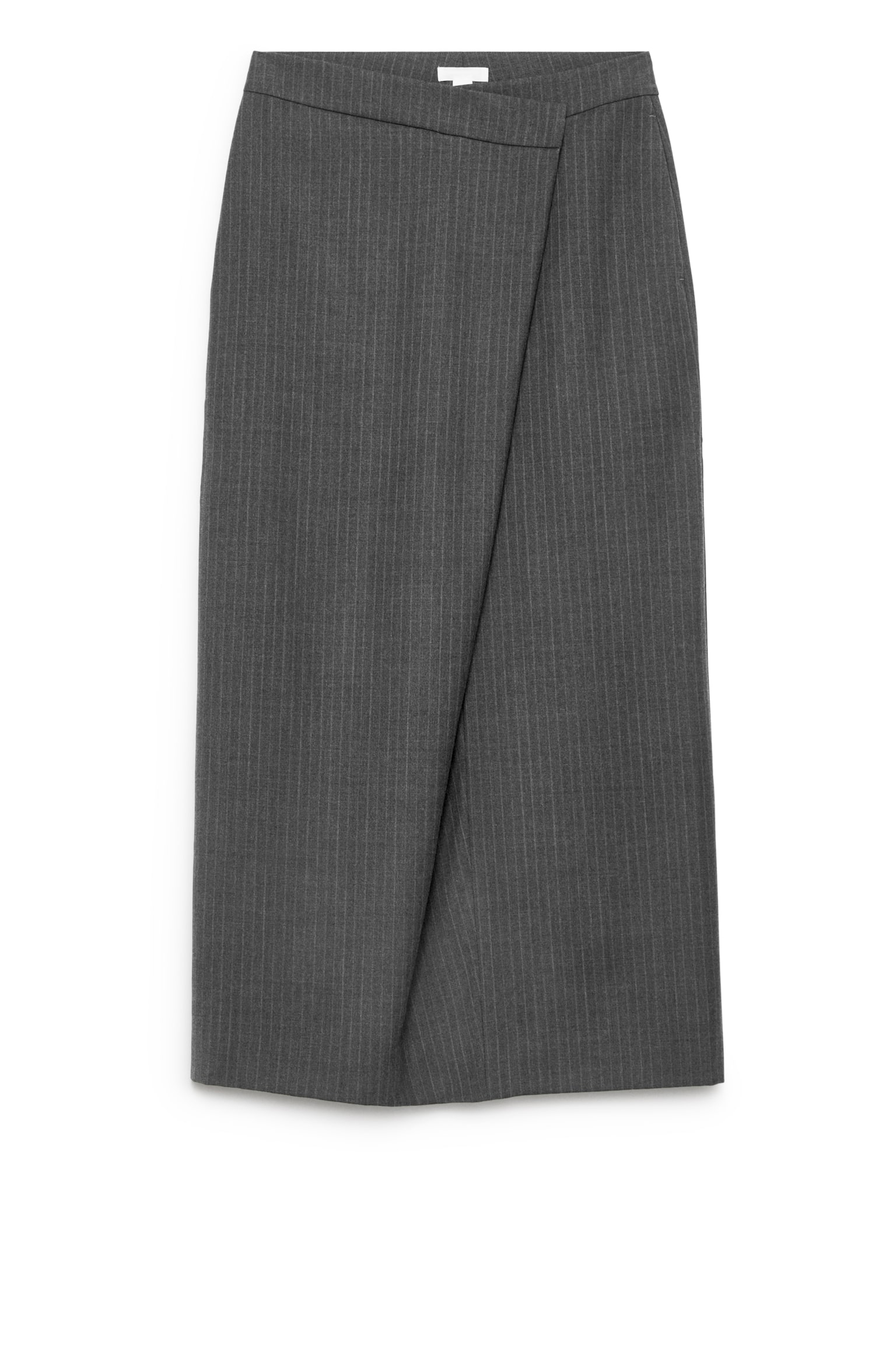 Wrap Skirt - Grey Melange/Pinstripe - 2