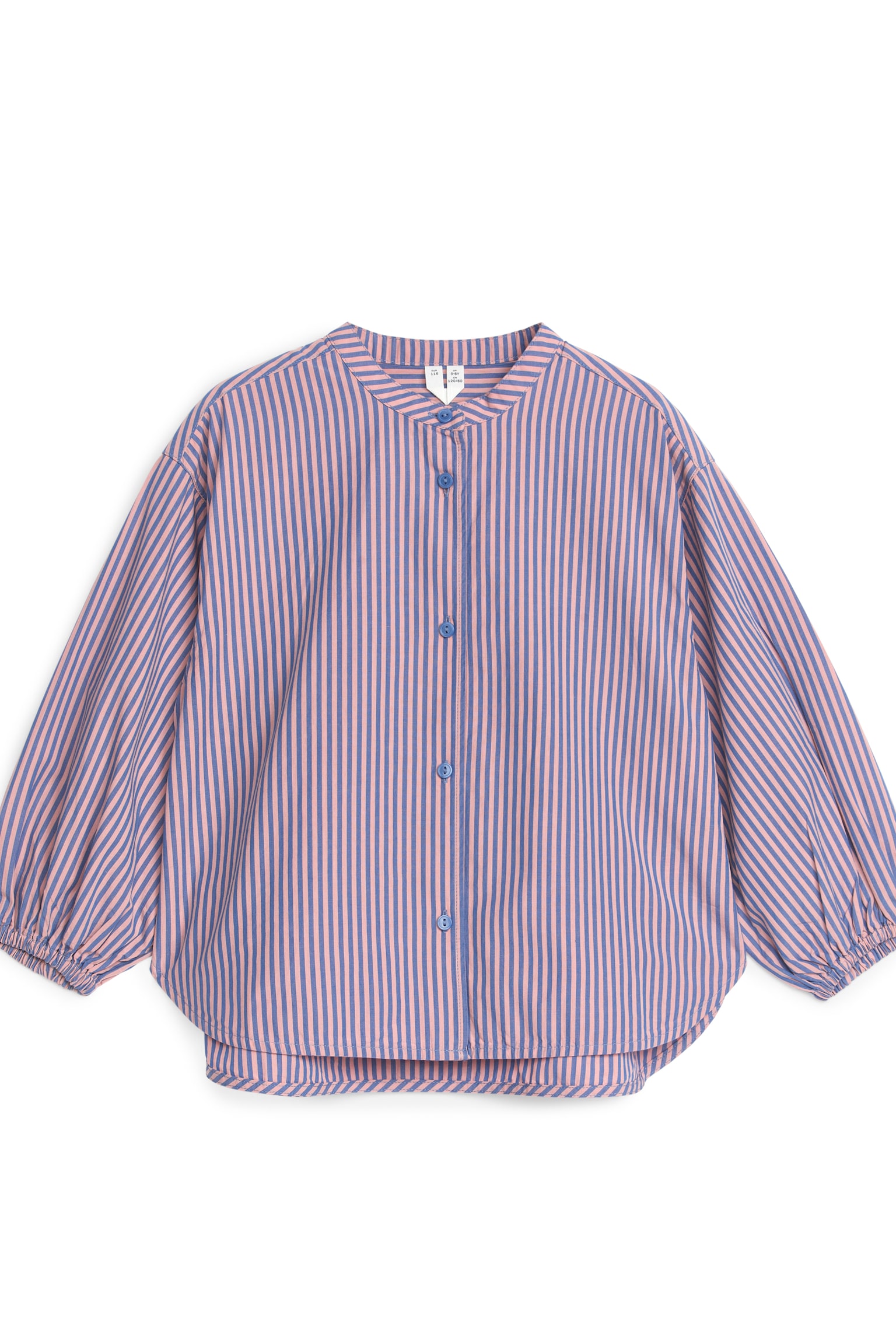 Relaxed Cotton Blouse - Blue/Pink - 1