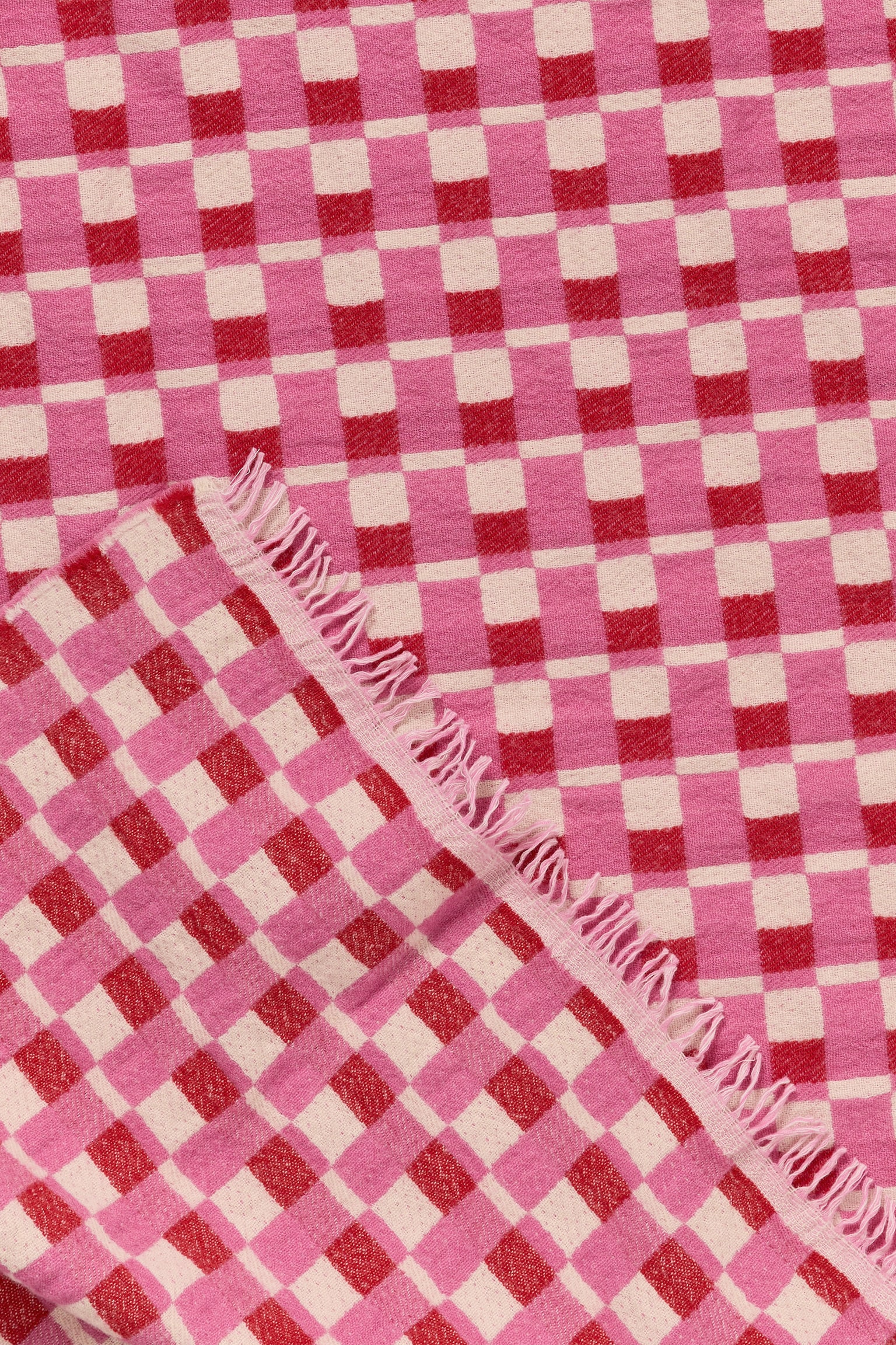 Wolldecke - Rot/Rosa - 2