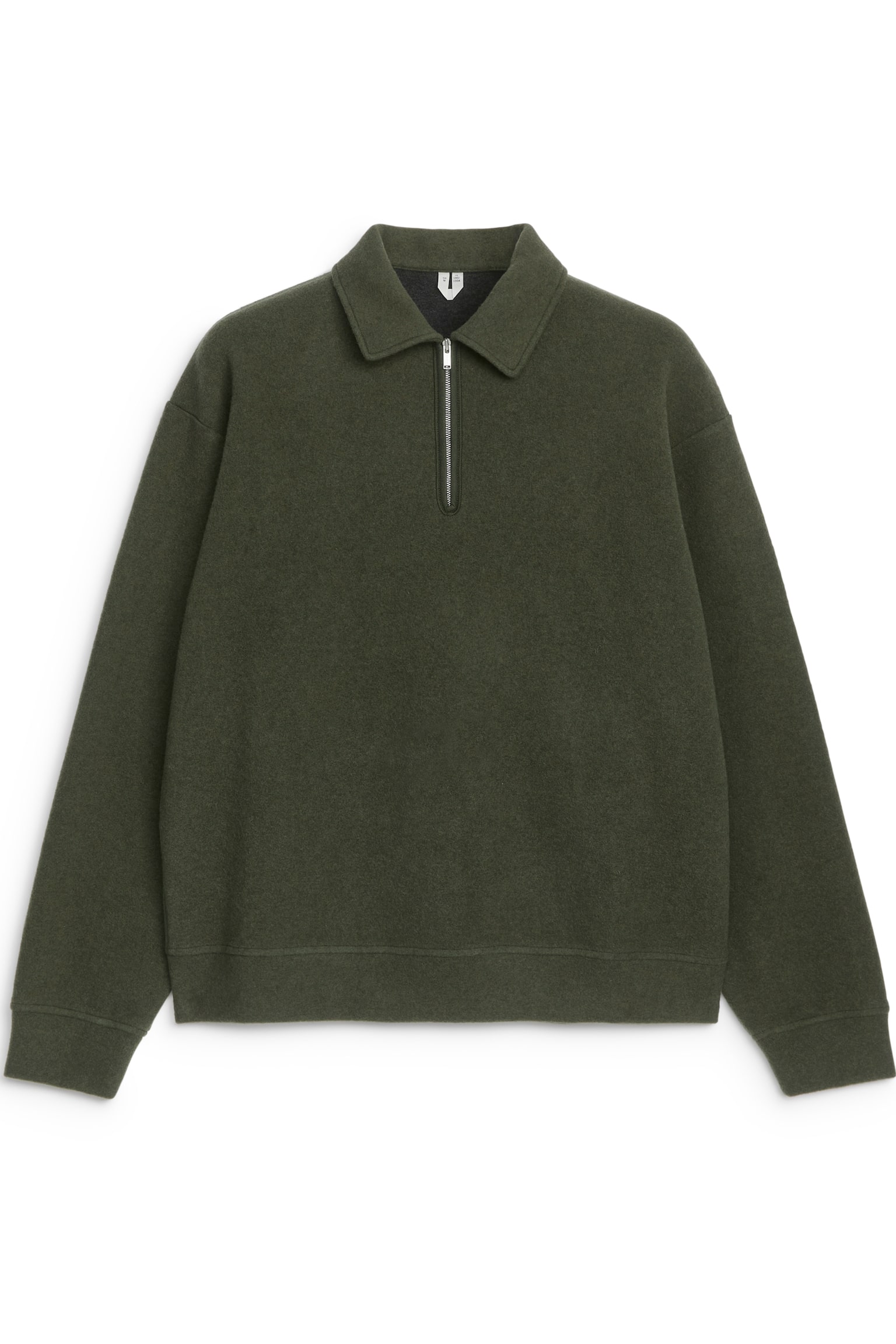 Double-Knit Half-Zip Jumper - Khaki Green/Dark Blue - 2