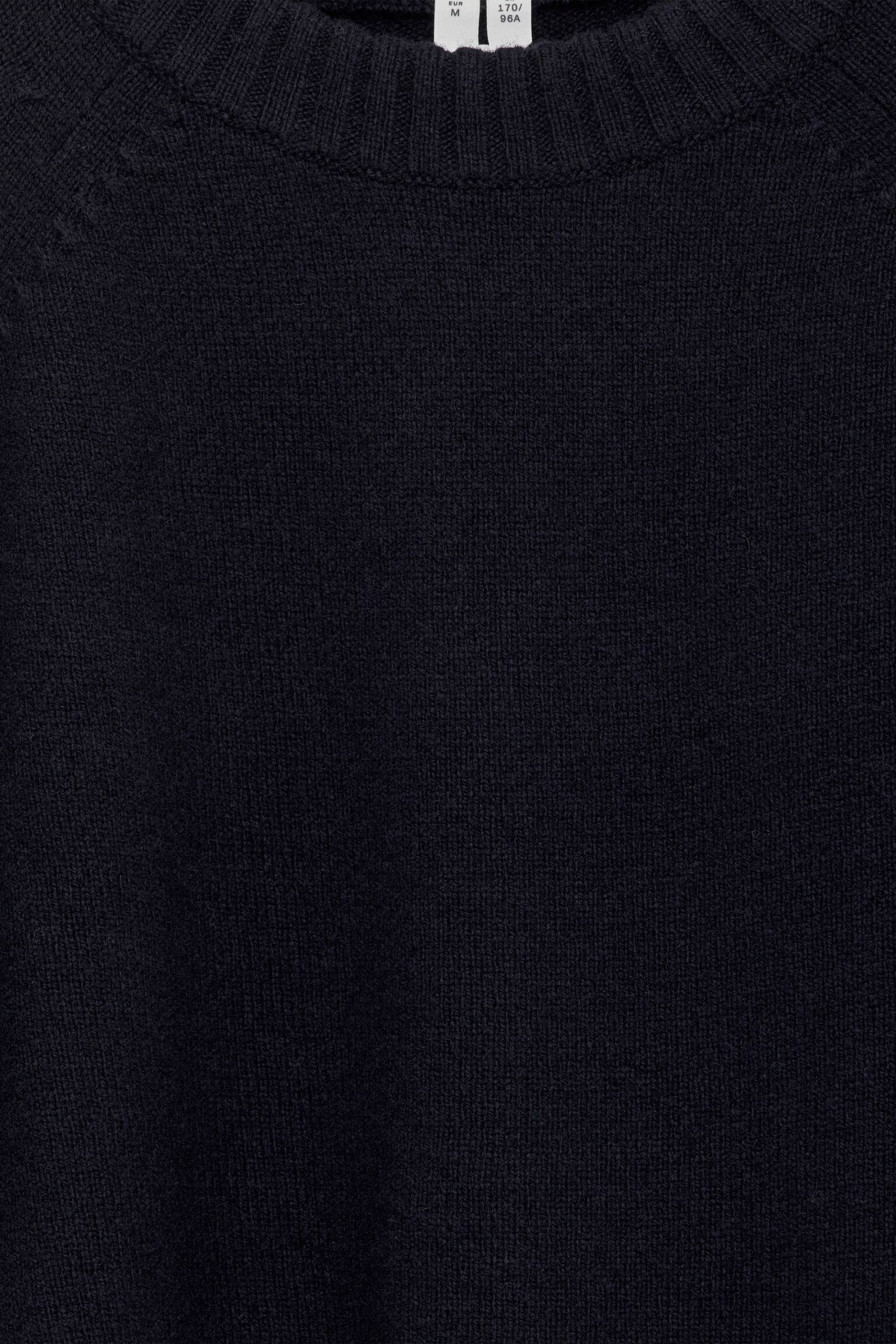Ulltröja med uppvikta ärmar - Mörkblå/Off-white/Mörkgul - 5