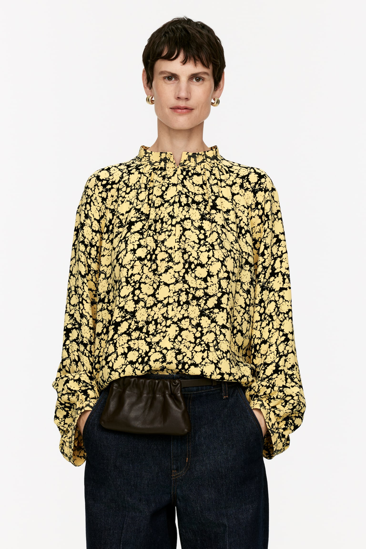 Relaxed Blouse - Black/Yellow - 2