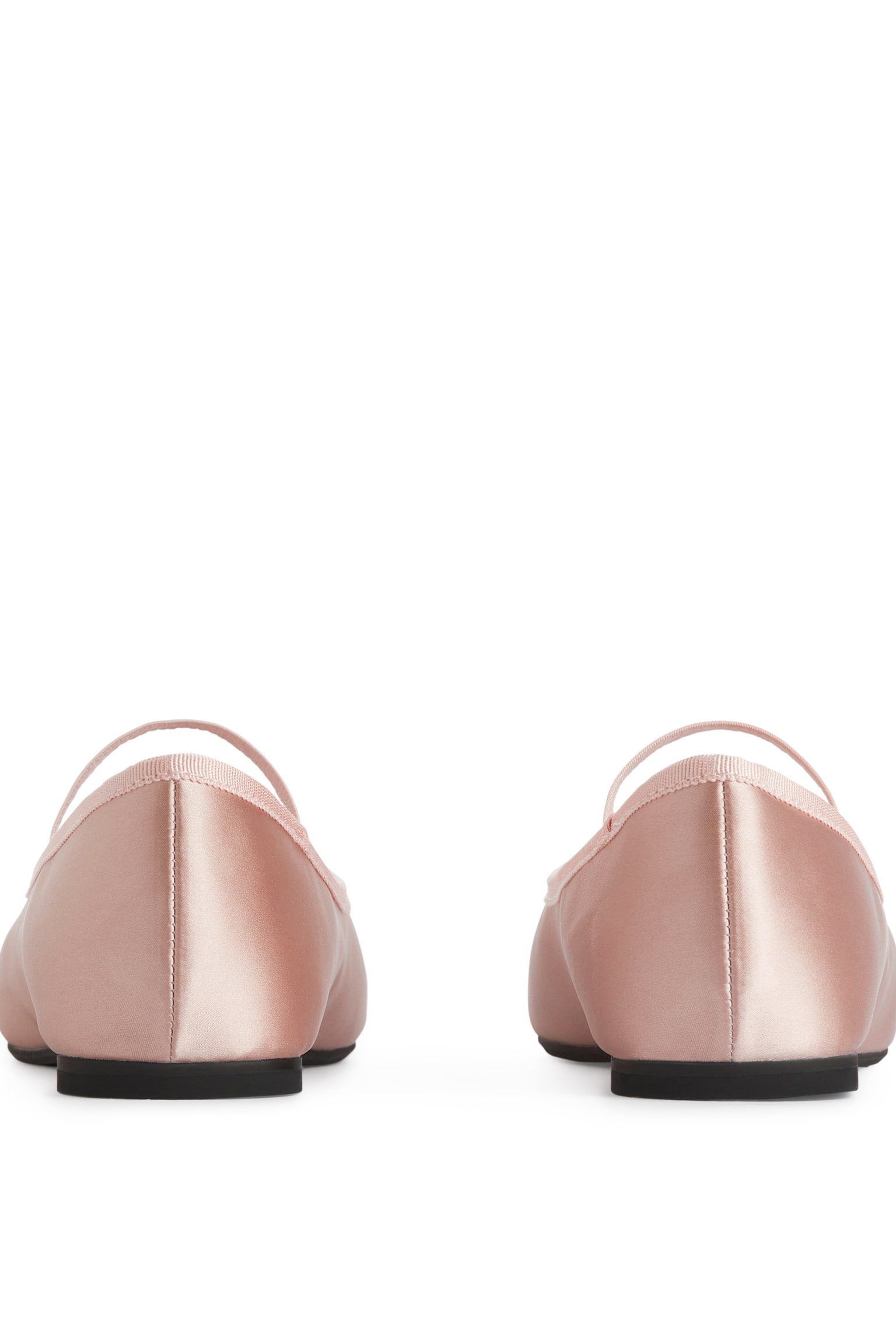 Satin Ballerinas - Dusty Pink/Dark Brown - 3