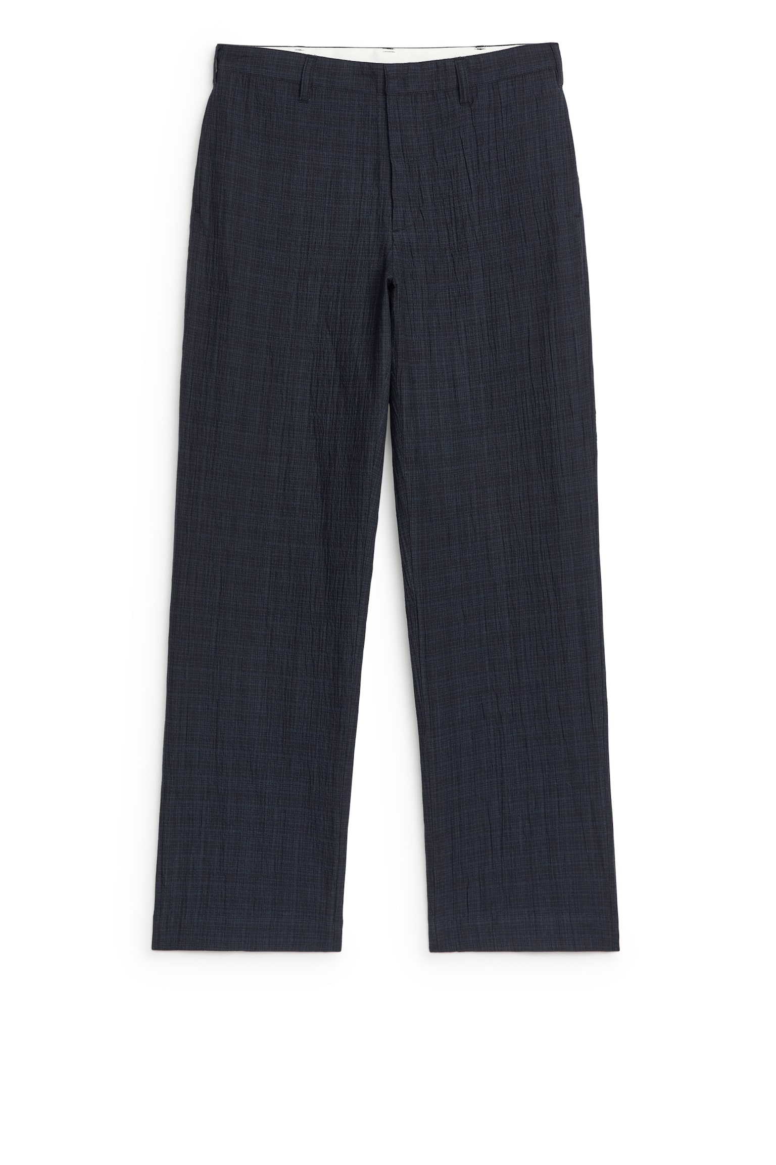 Seersucker Trousers - Dark Blue - 1