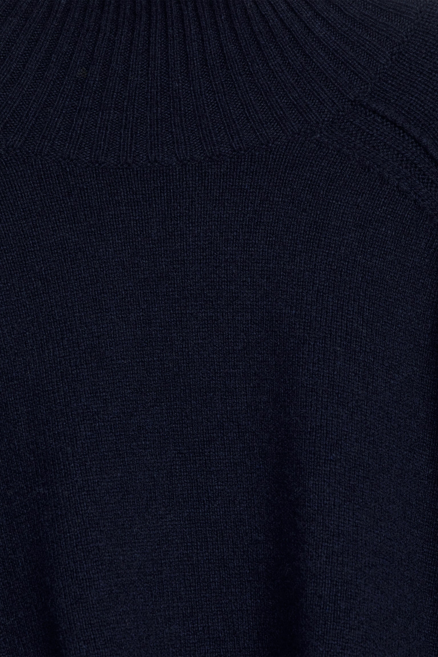 Roll-Neck Wool Jumper - Dark Blue/Khaki Green - 5