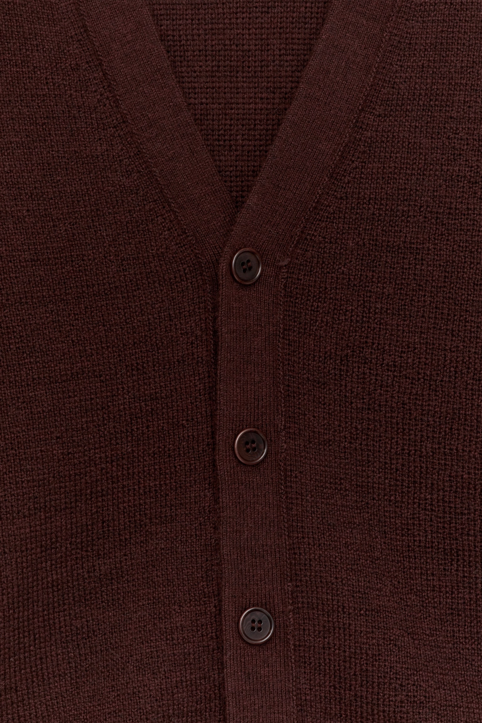 Wool Blend Cardigan - Dark Burgundy - 2