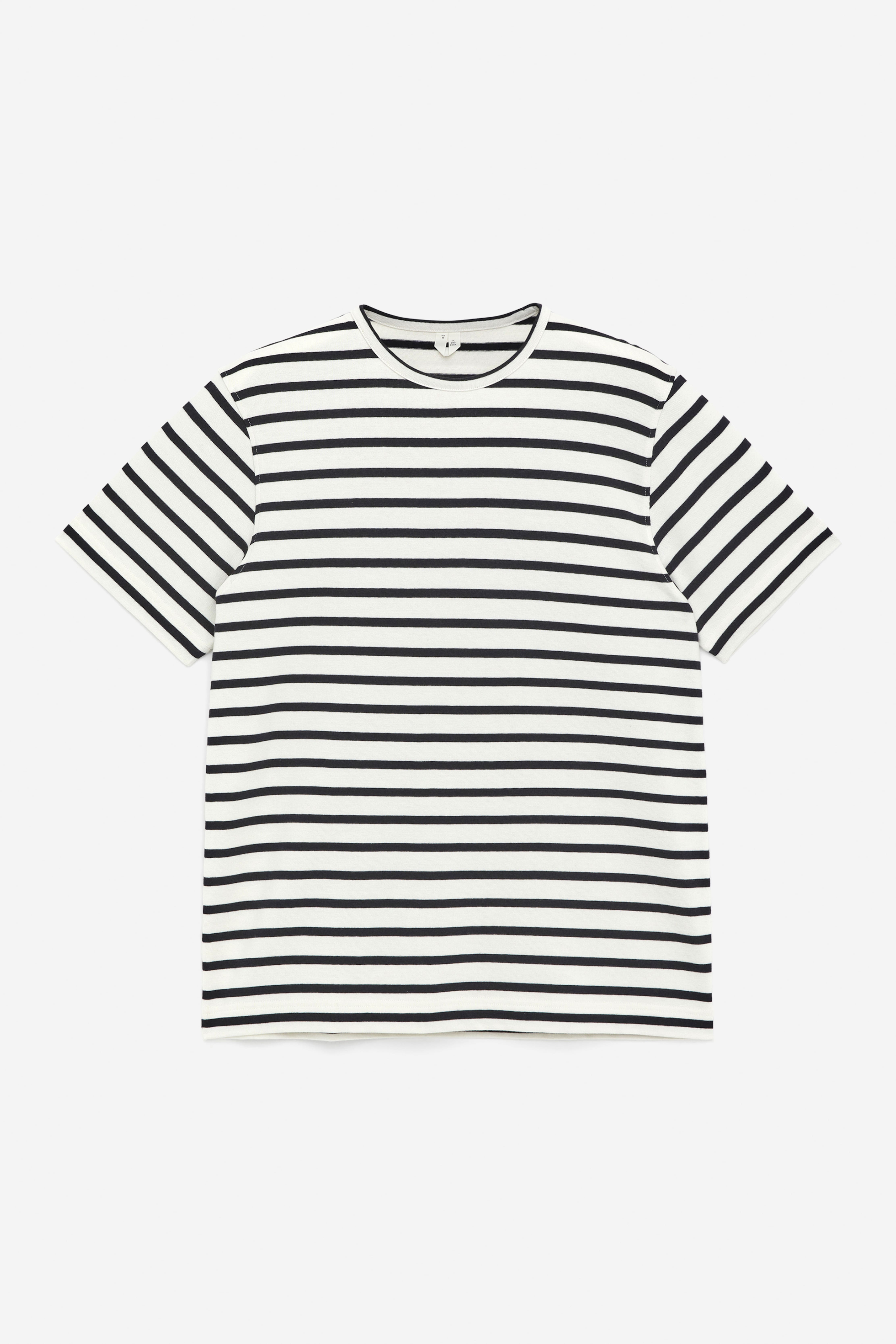 T-Shirt aus Baumwolle - Cremeweiß/Blau