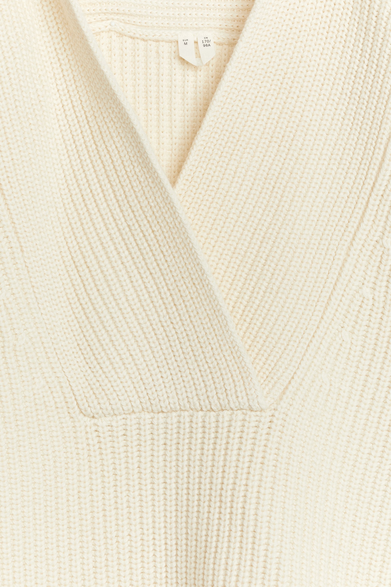 Shawl Collar Jumper - Off White/Khaki Green - 4