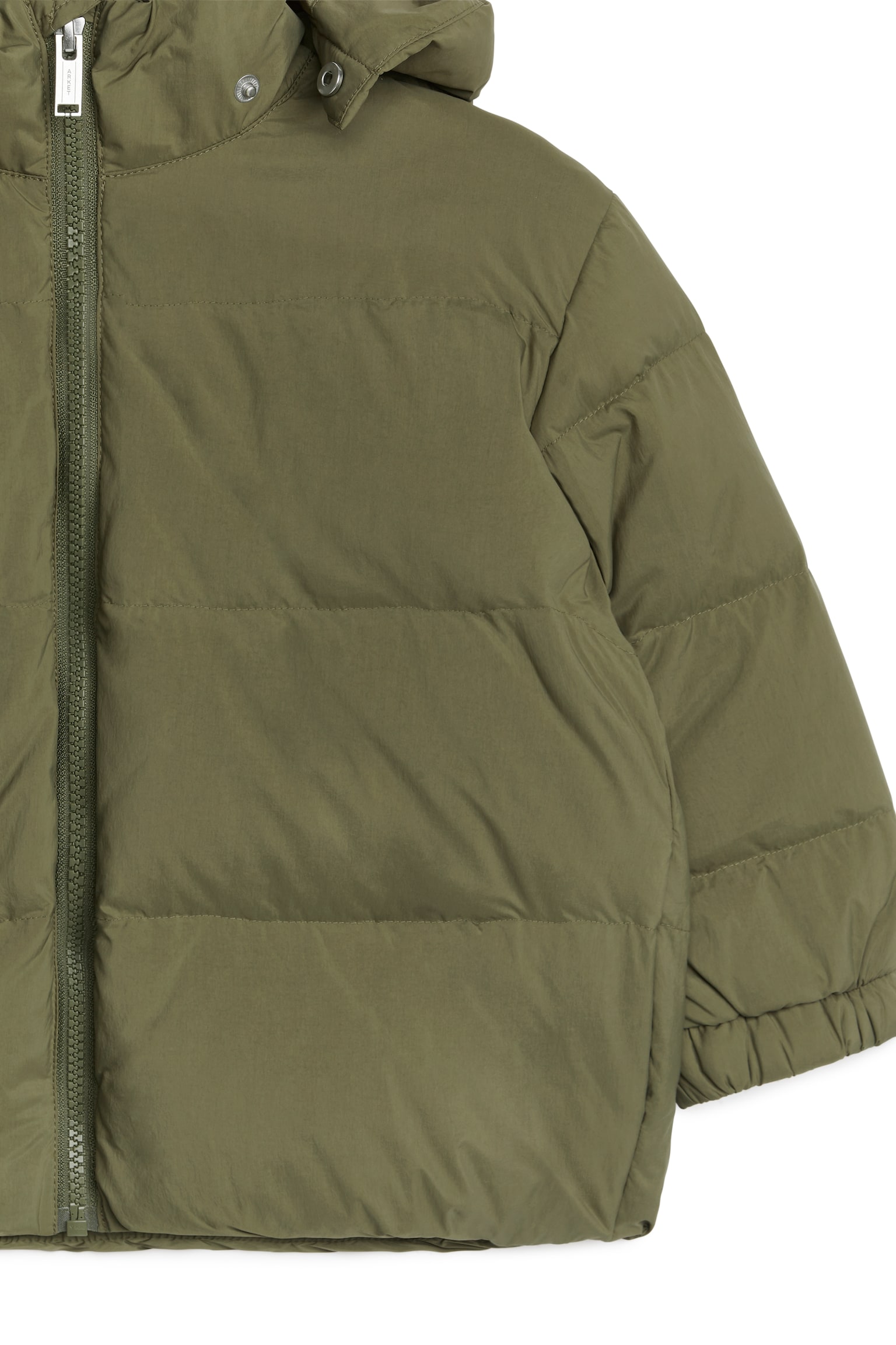 Upcycled Down Jacket - Khaki Green/Blue/Black - 4