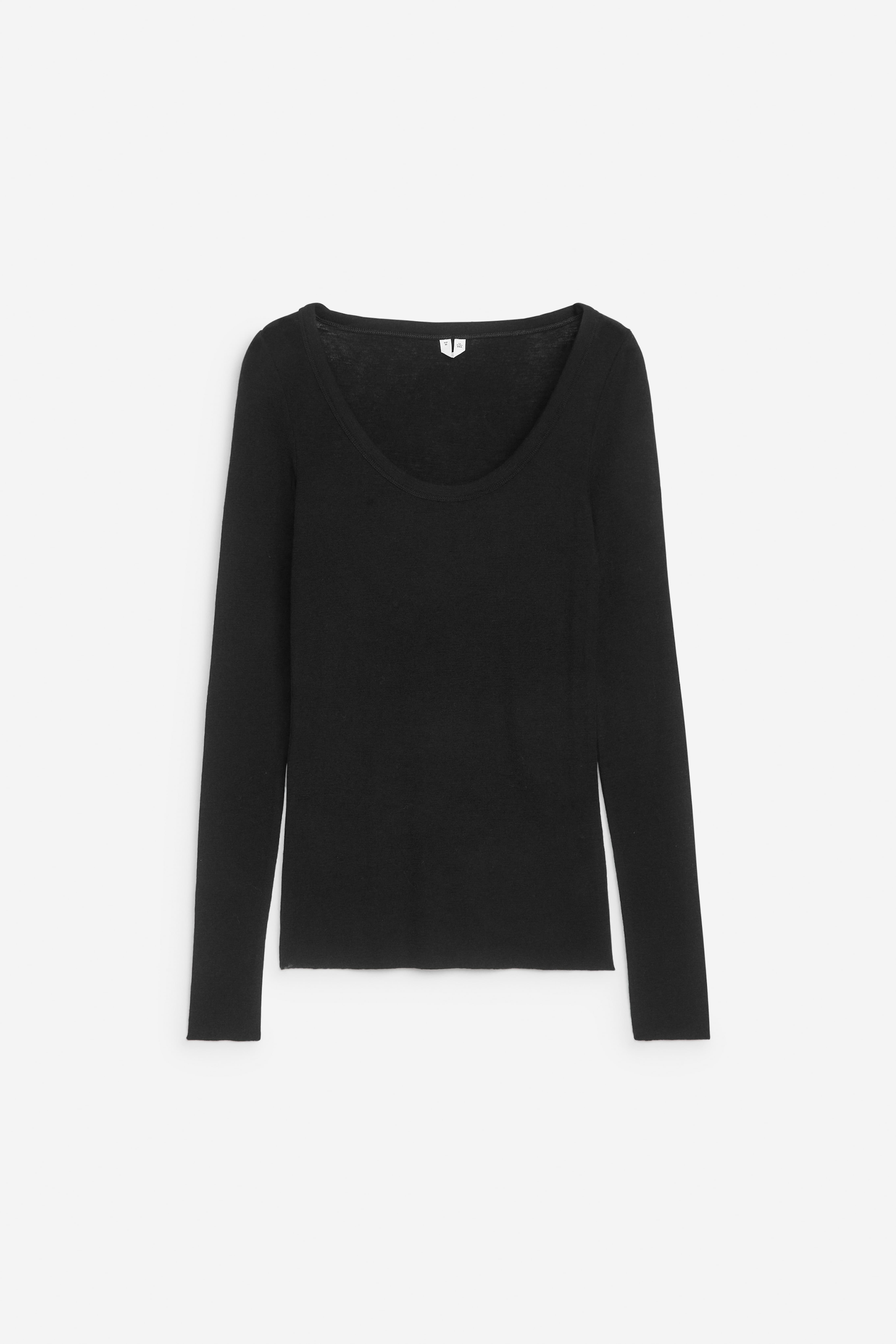 Maglia in lana a coste - Nero