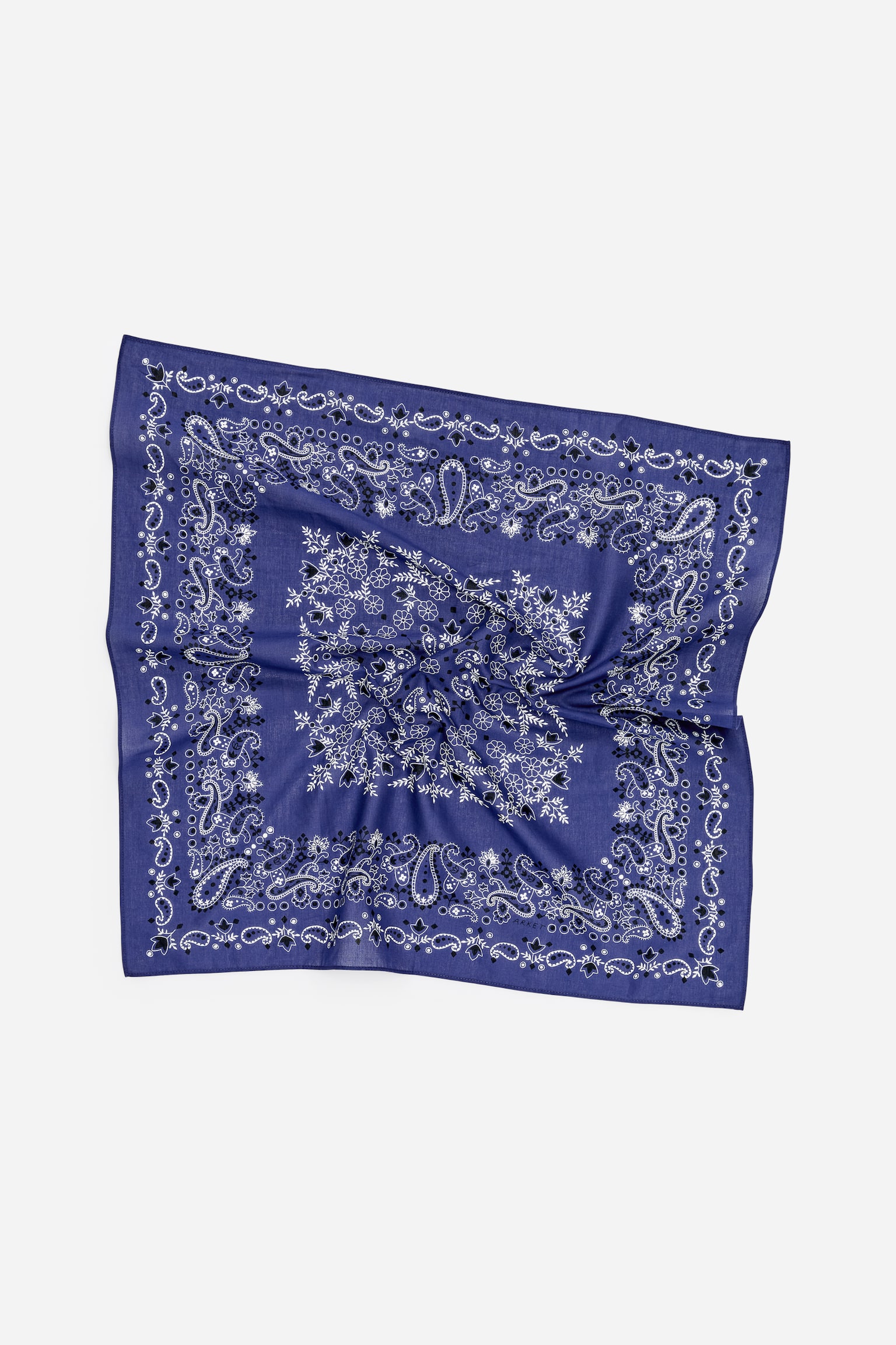 Scarf i bomull - Blå/Brun - 4