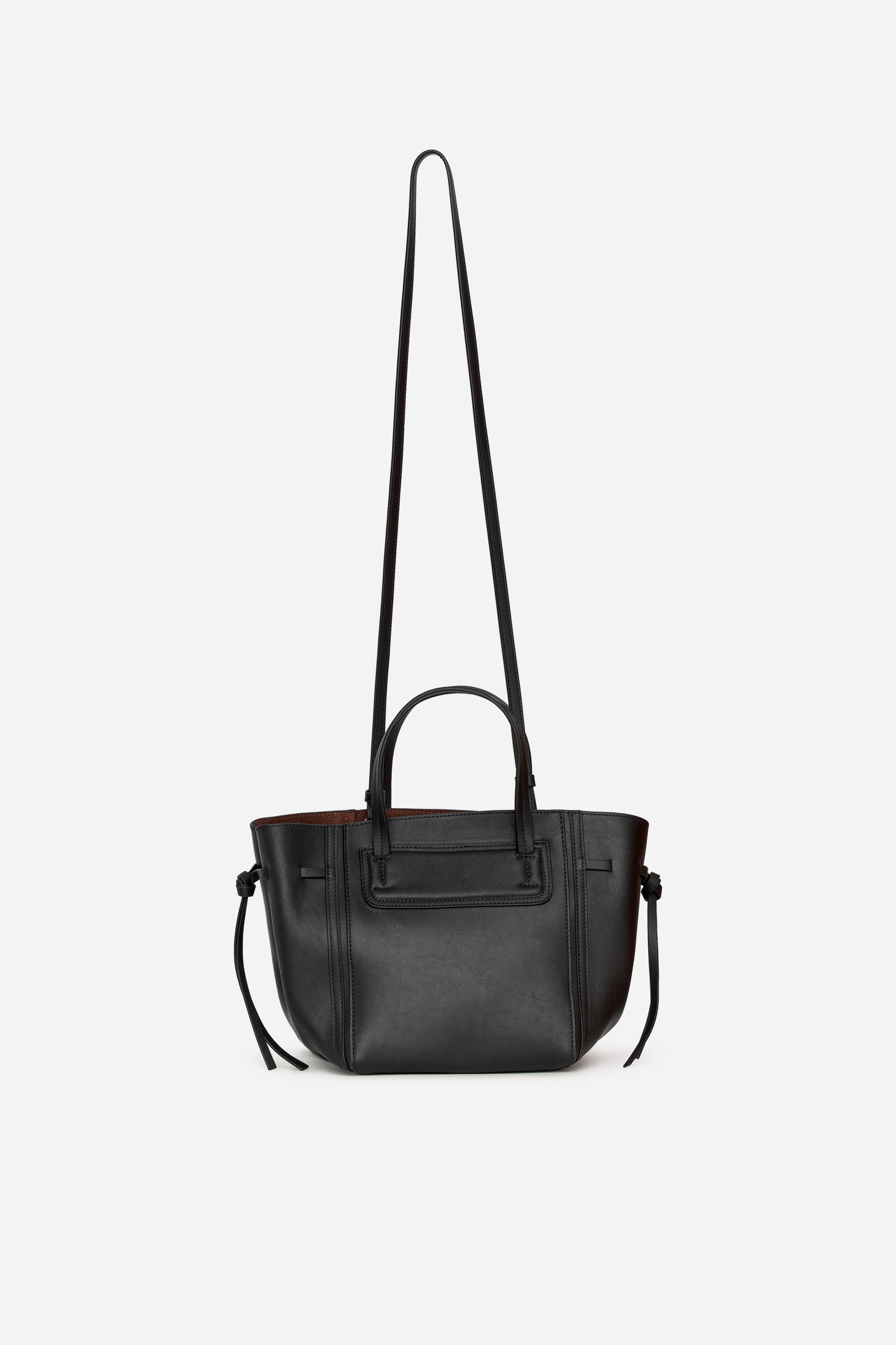 Leather Tote Bag - Black/Brown