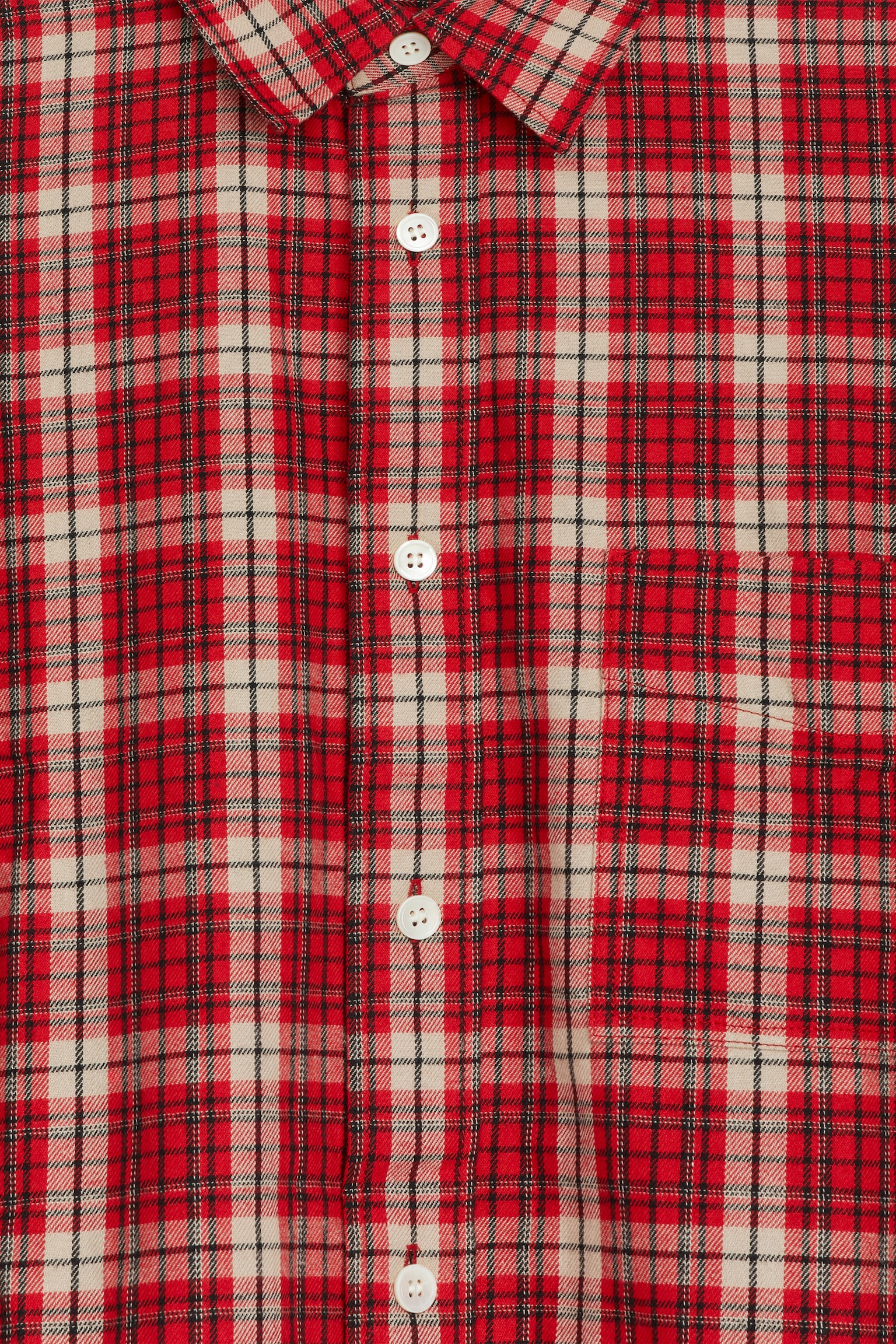 Relaxed Flannel Shirt - Red/Multi Colour - 4