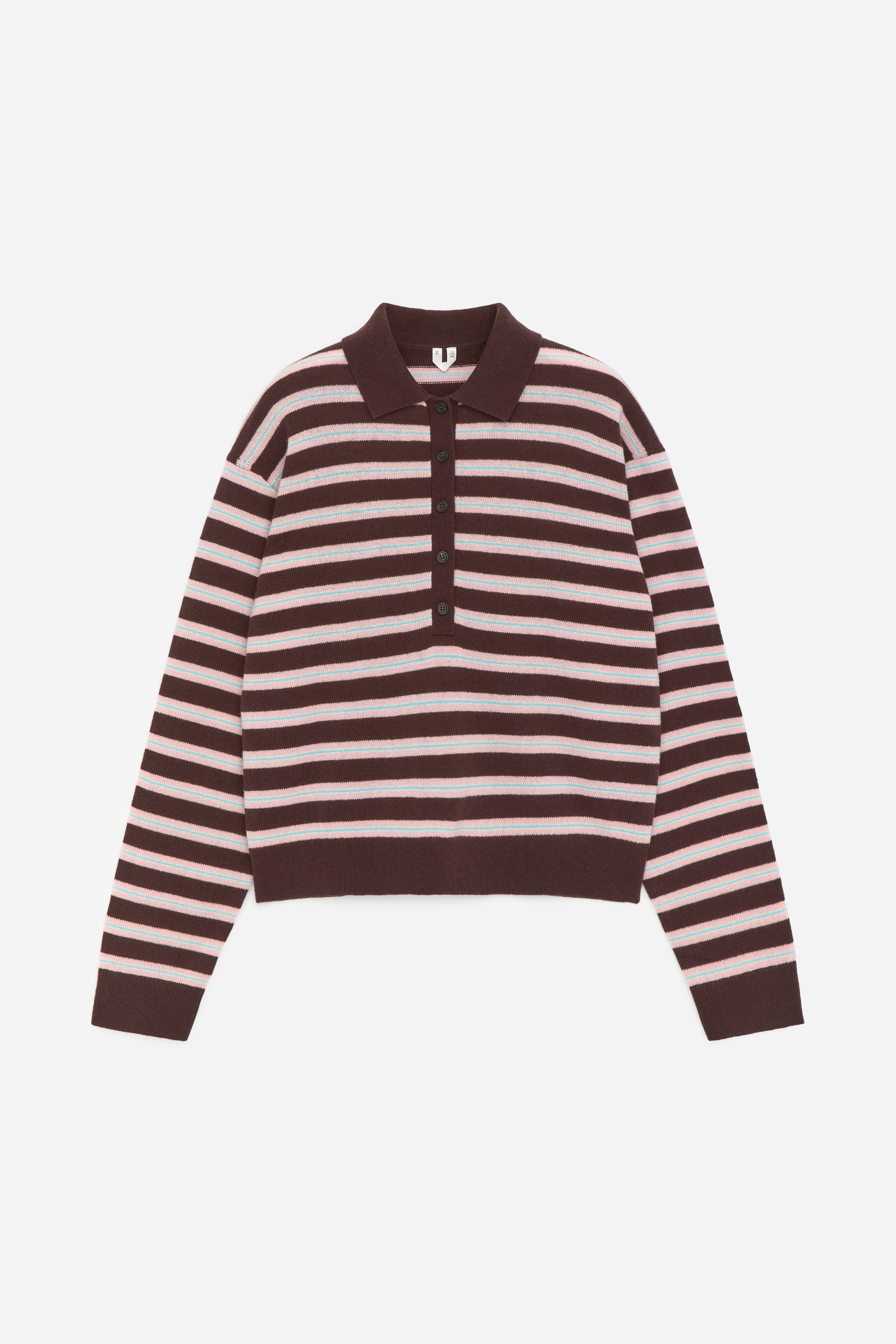 Maglione in stile polo in lana - Marrone/Grigio/Rosa/Grigio/Giallo/Nero
