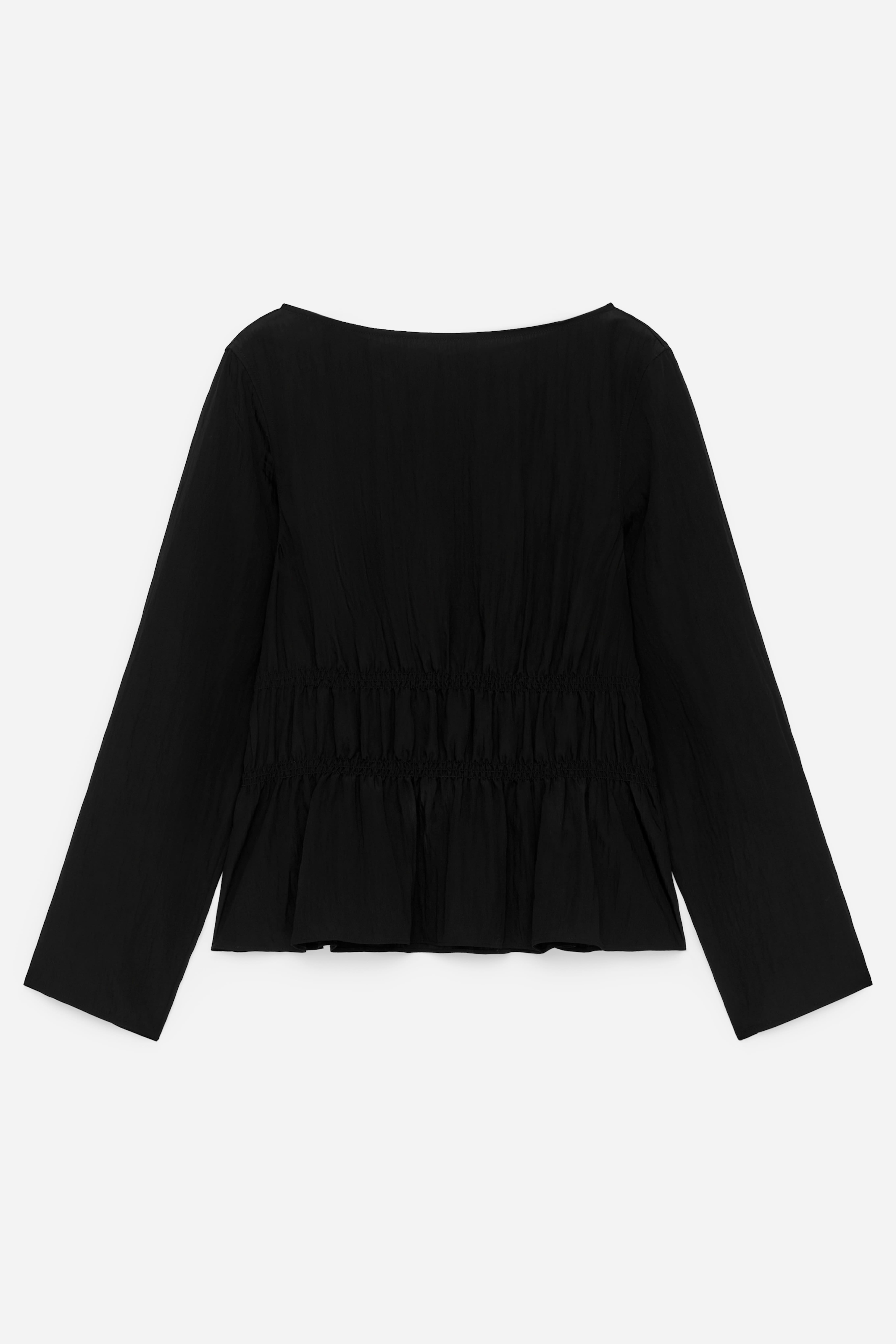 Gesmokte top - Zwart