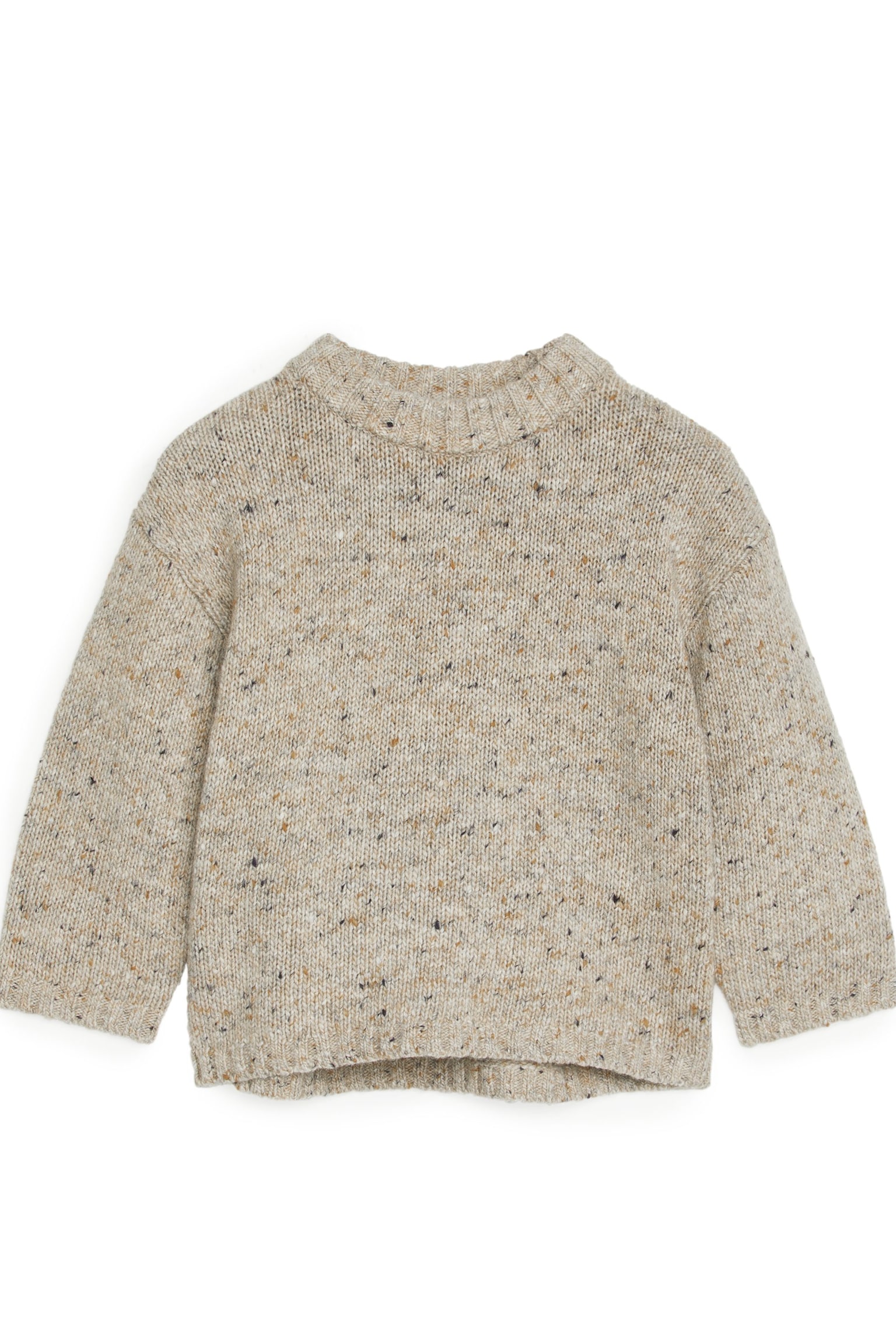 Neps Wool-Blend Jumper - Beige Melange/Green/Blue - 1