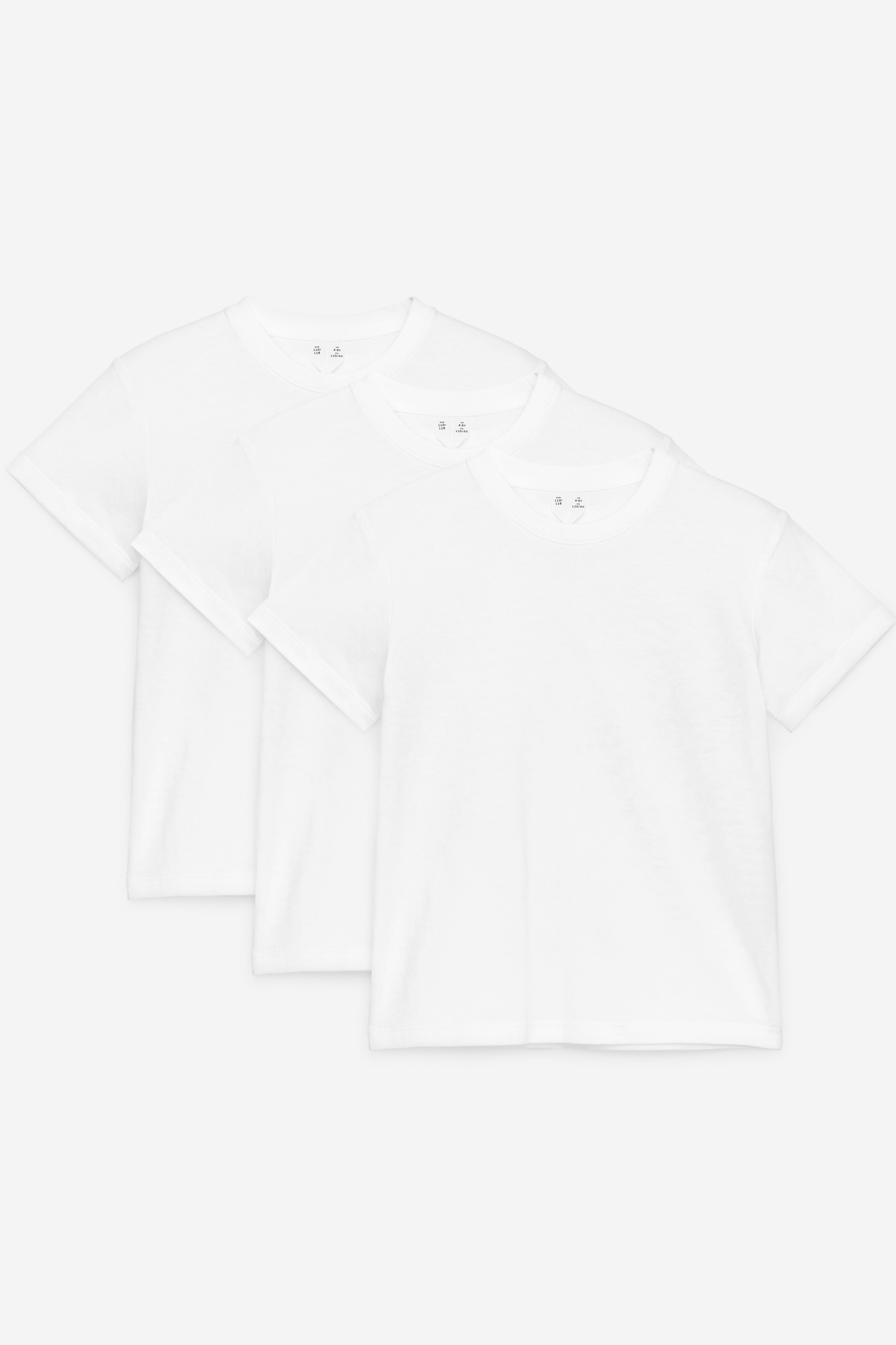 T-shirts ras-du-cou Lot de 3 - Blanc/Lilas/Jaune/Rose/Bleu/Vert/Gris/Orange/Bleu/Vert/Lilas/Violet/Rose/Blanc/gris/bleu foncé