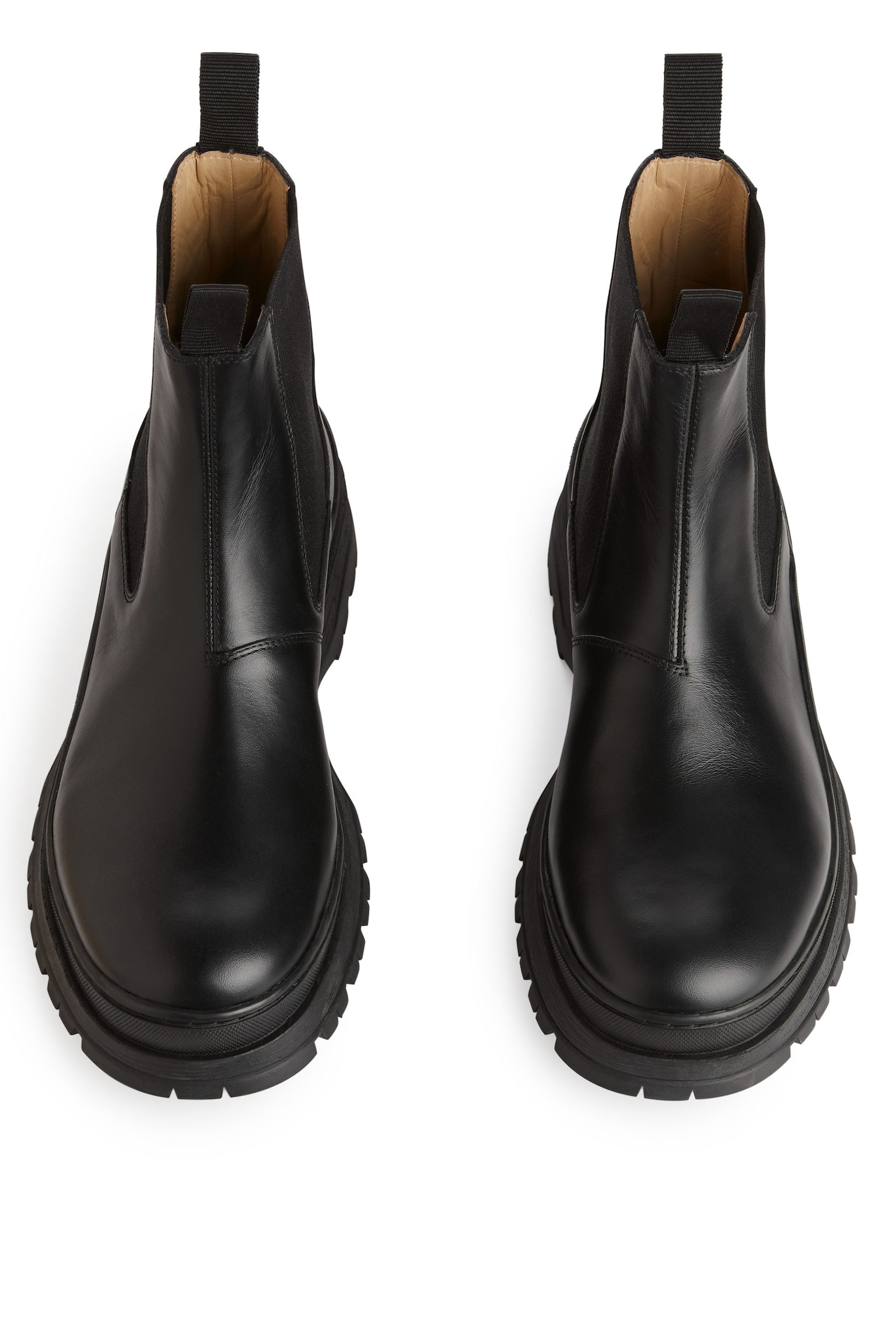 Chunky-Sole Leather Boots - Black - 2