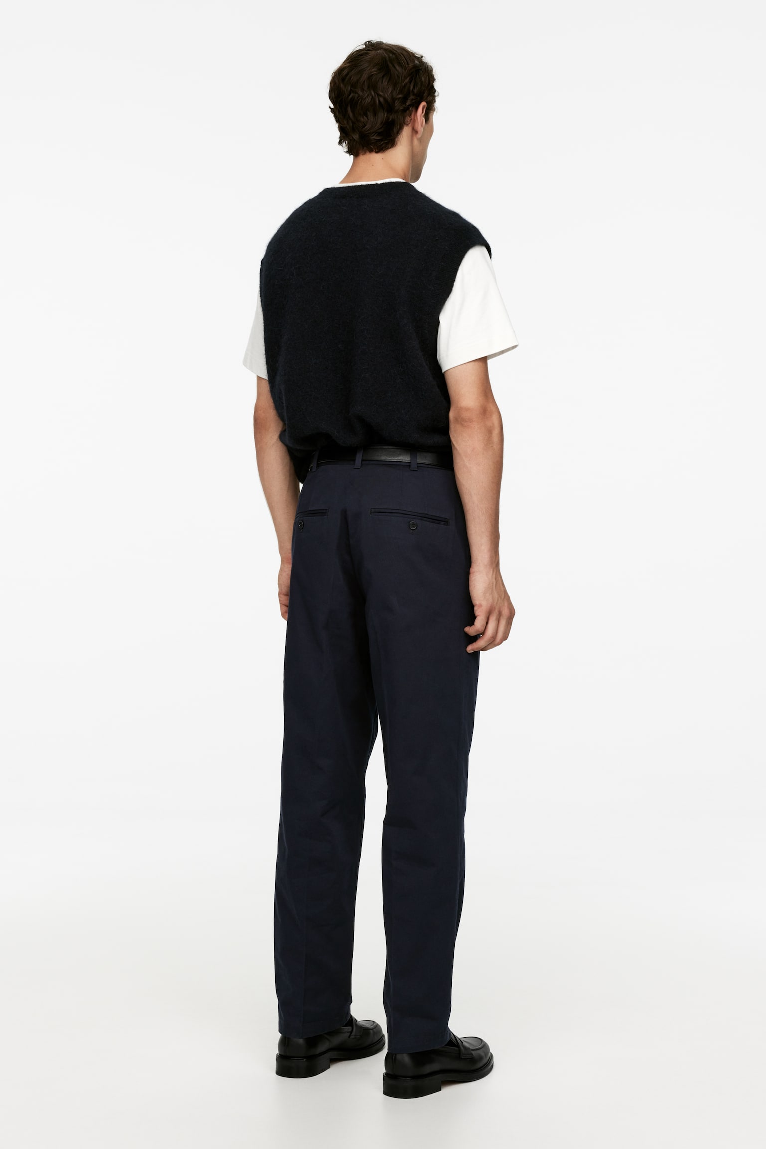 Cotton Twill Chinos - Dark Blue/Grey - 3