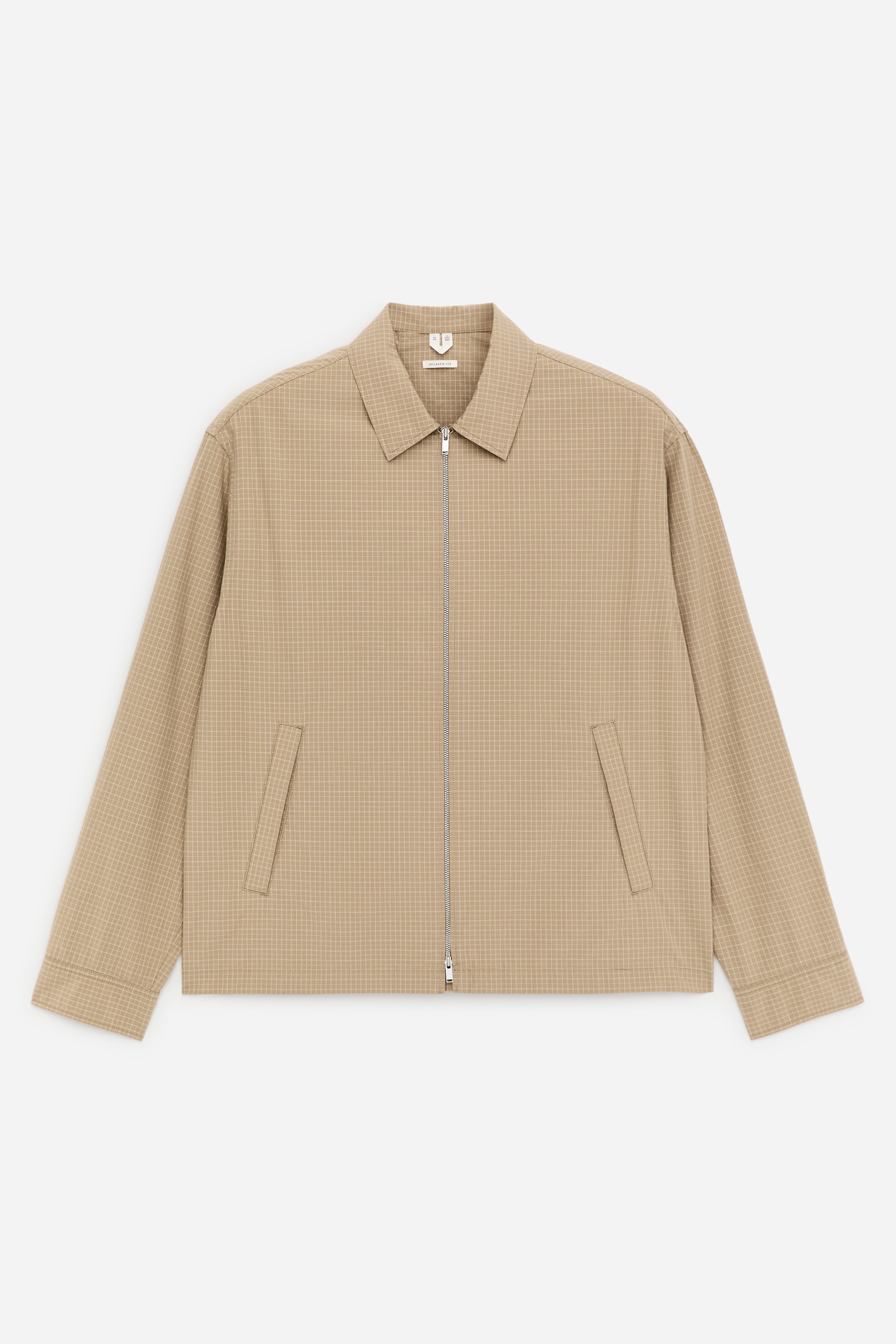 Blouson in popeline - Beige/Motivo a quadri