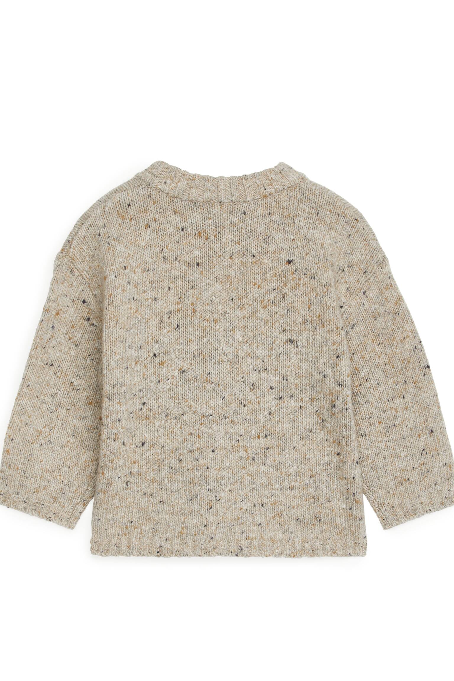 Neps Wool-Blend Jumper - Beige Melange/Green/Blue - 2