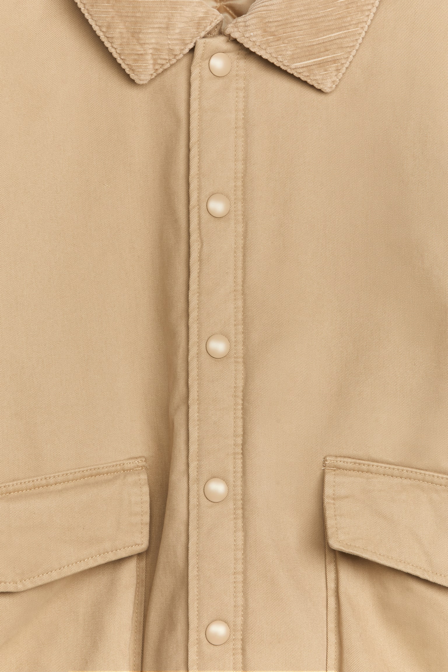 Corduroy Collar Jacket - Beige - 2