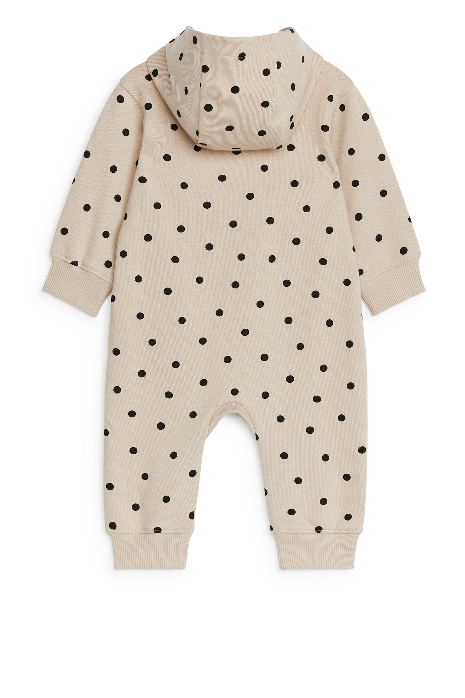 Hooded Jersey Overall - Beige/Black/Grey Melange - 3