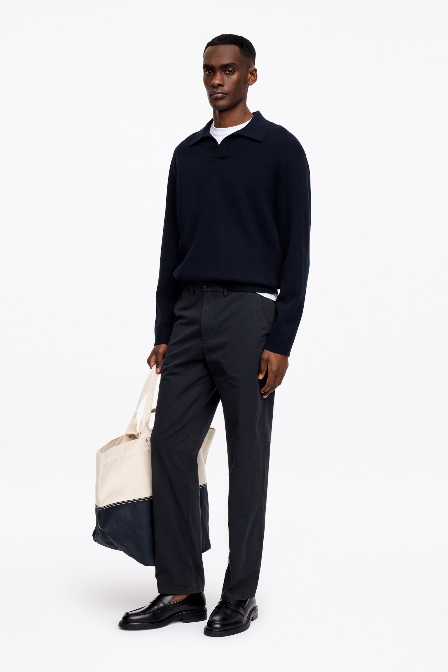 Raka bomullschinos - Mörkblå/Khakigrön/Beige/Mullvadsgrå - 3