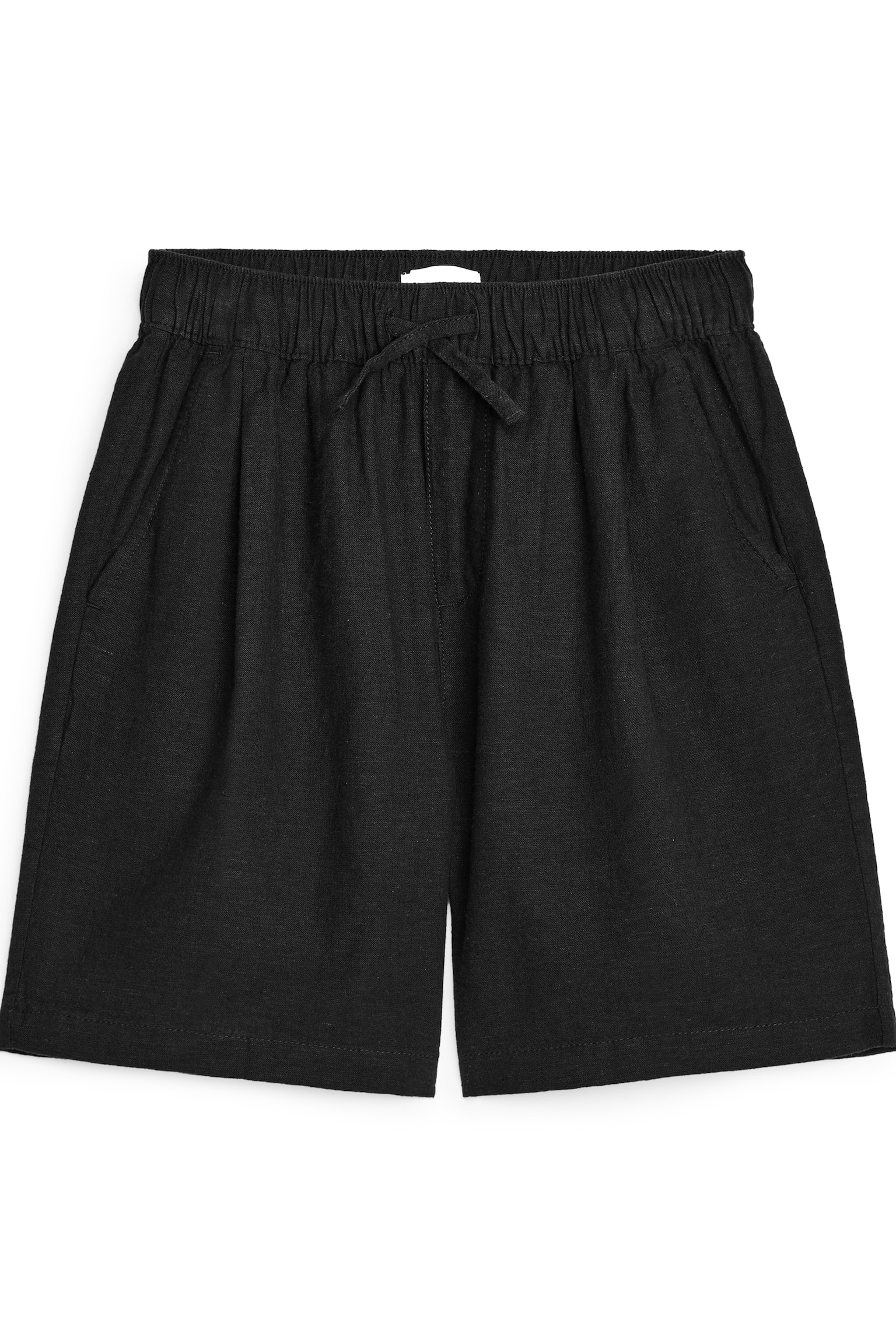 Cotton-Linen Shorts - Off Black/Dark Blue/Blue/White - 1