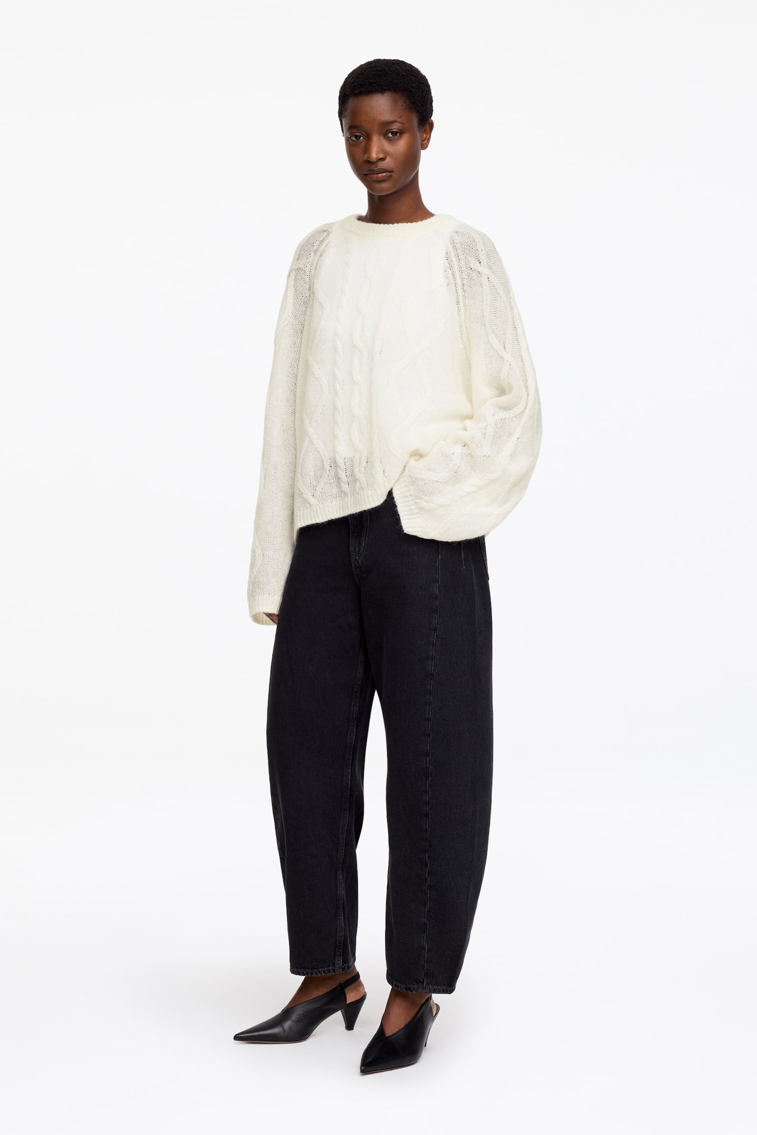 Pullover aus Wolle und Mohair - Weiß - 4