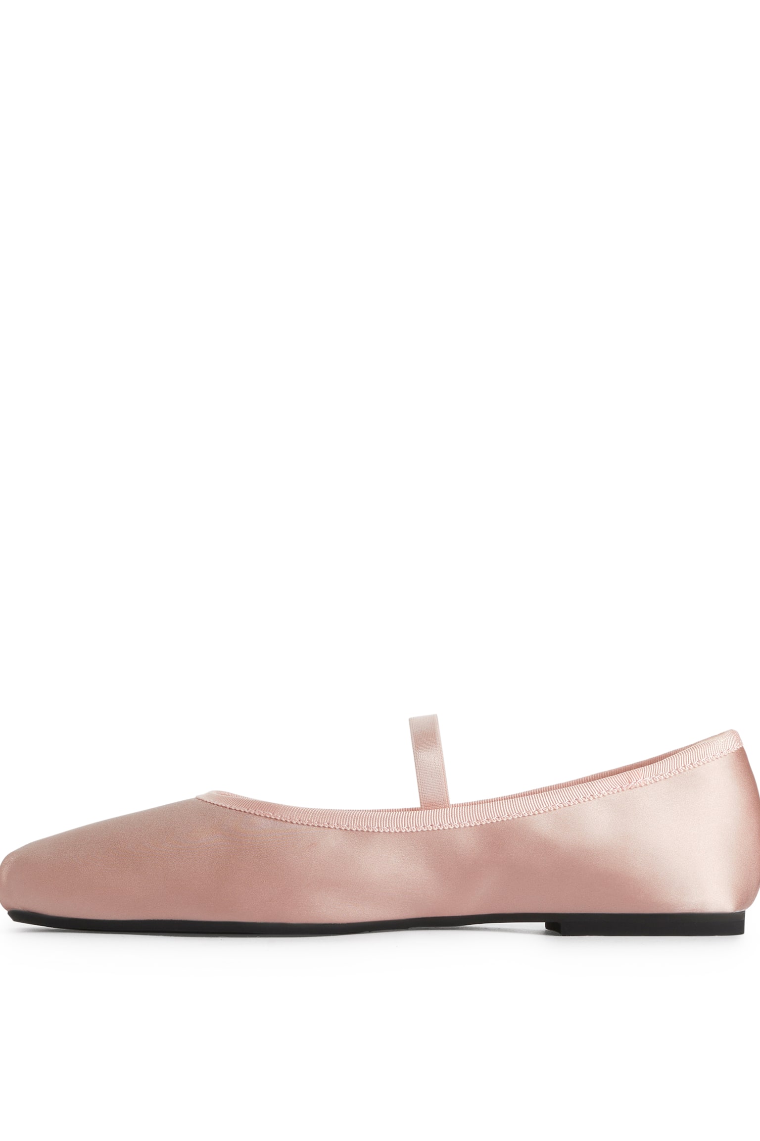 Satin Ballerinas - Dusty Pink/Dark Brown - 5