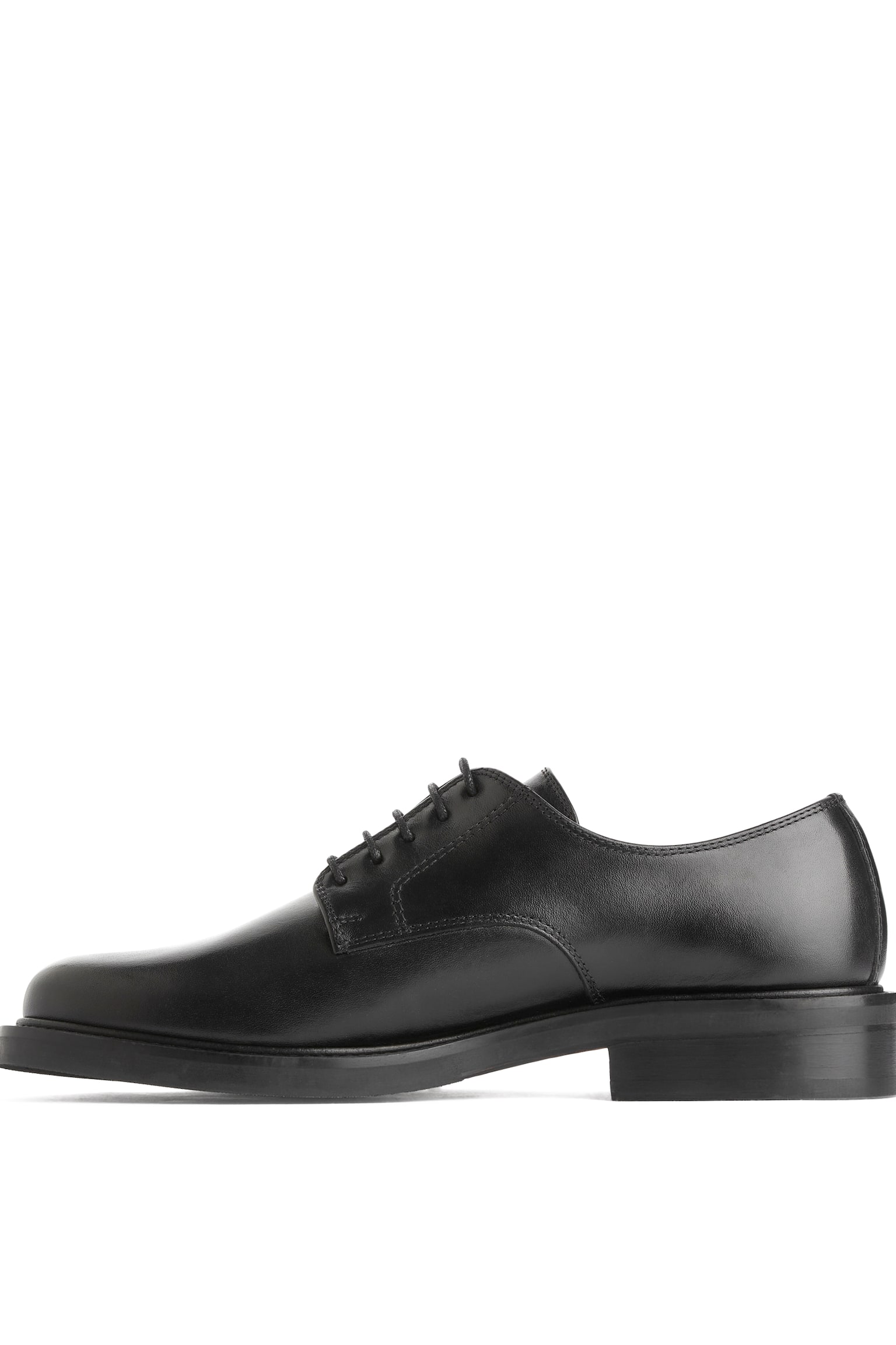 Leather Derby Shoes - Black - 4