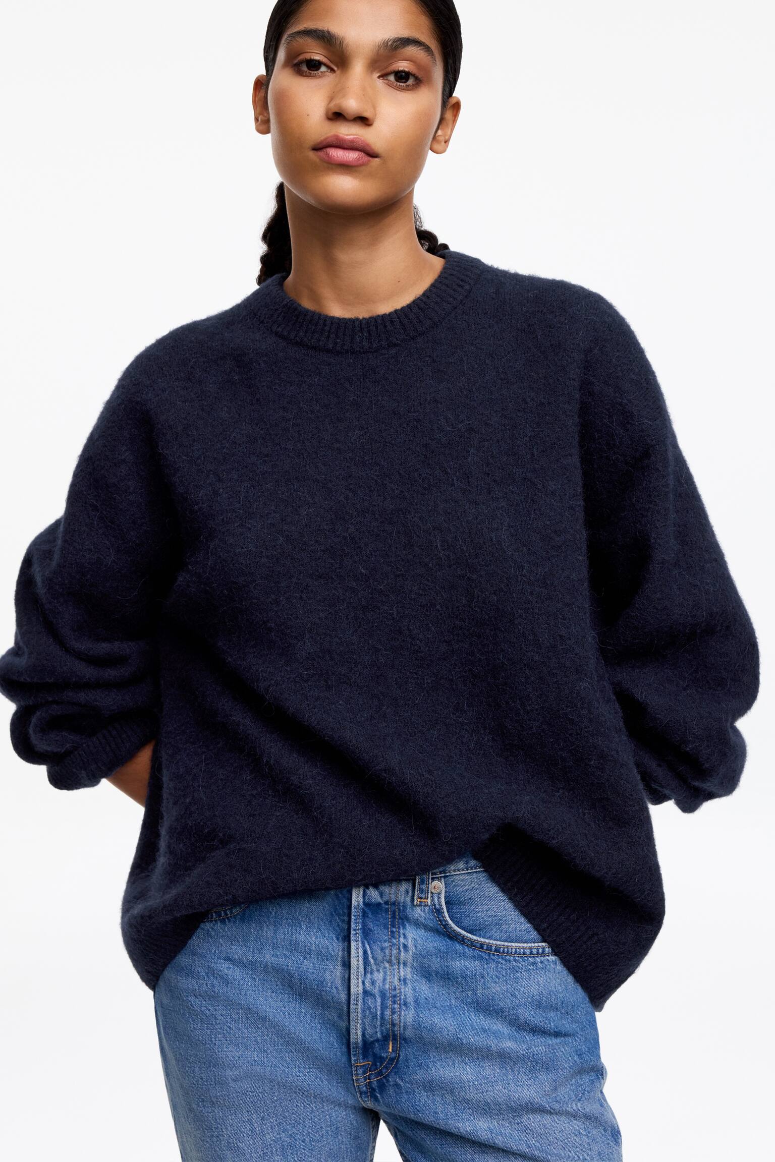 Maglione in misto alpaca e lana - Blu scuro/Grigio chiaro/Rosa polvere/Bianco sporco/Turchese/Bordeaux scuro/Nero/Beige/Viola - 6