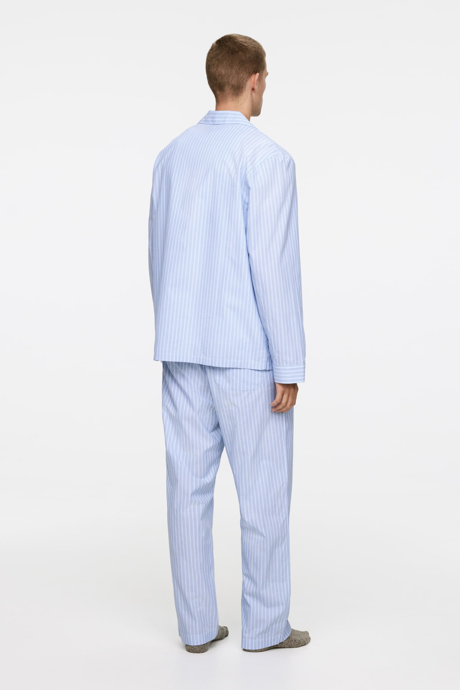 Cotton Pyjama Trousers - Light Blue/Striped - 5