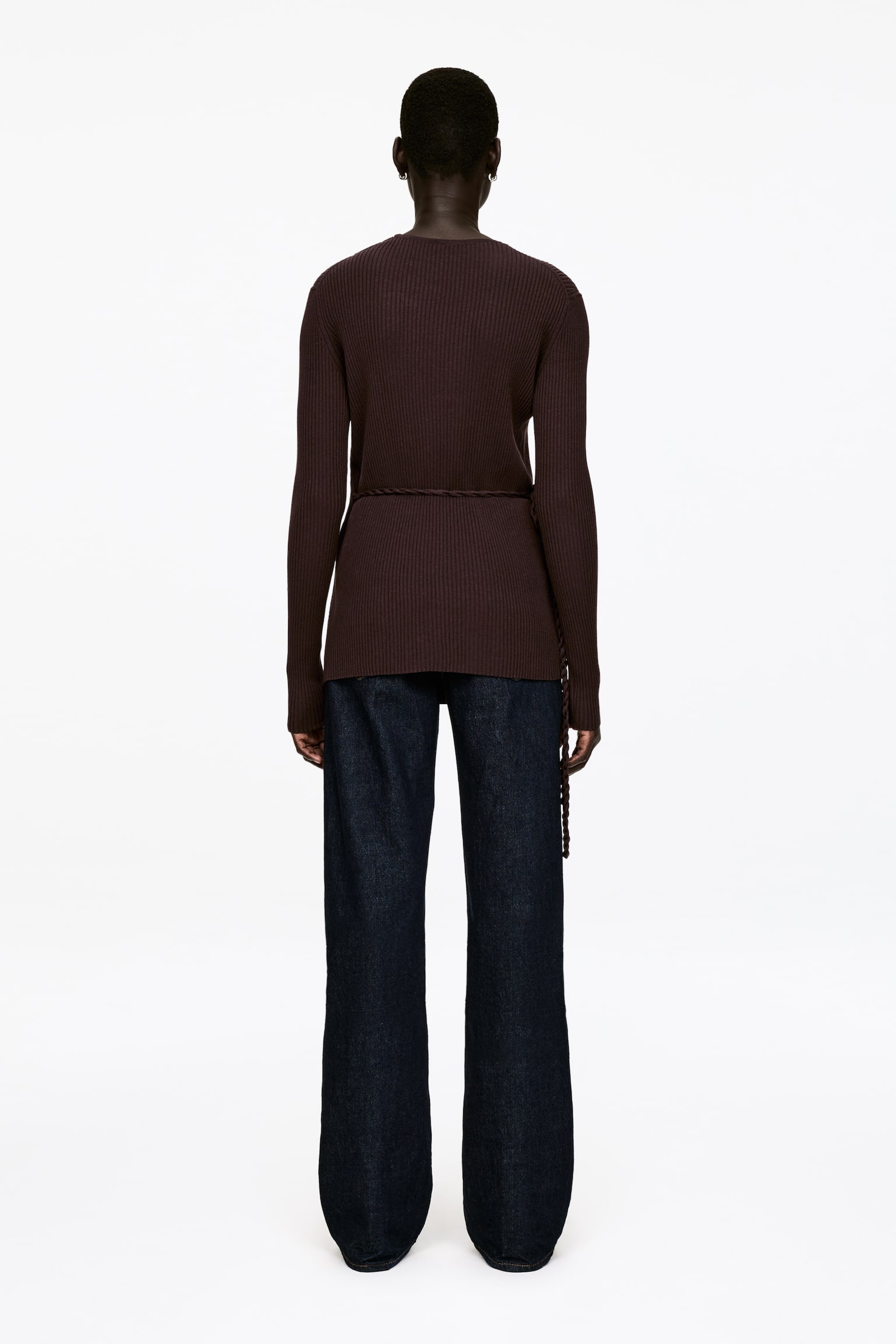 Geripptes Wickeloberteil - Dunkelbraun - 5