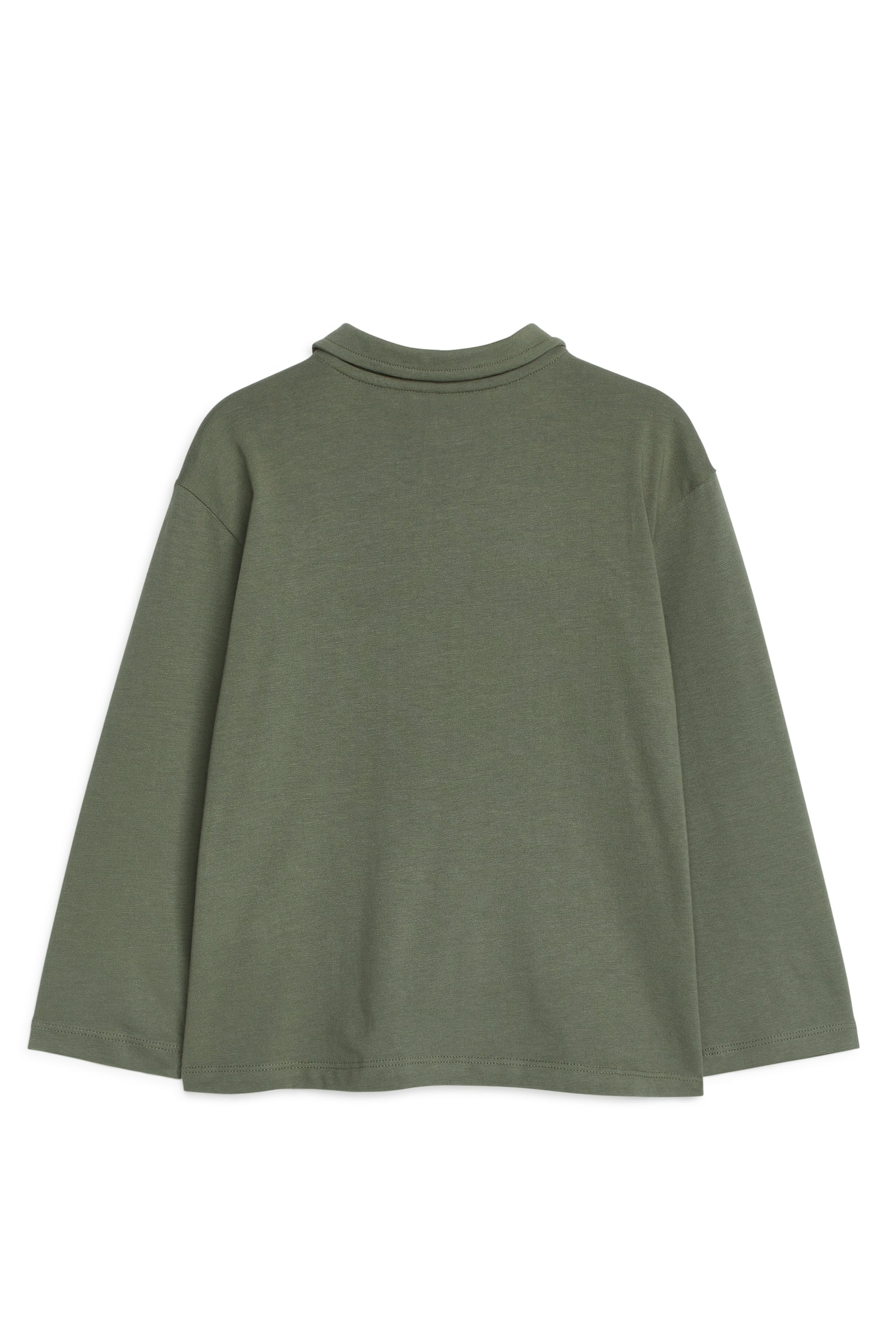 Long-Sleeve Polo Shirt - Khaki Green/Bright Blue - 2