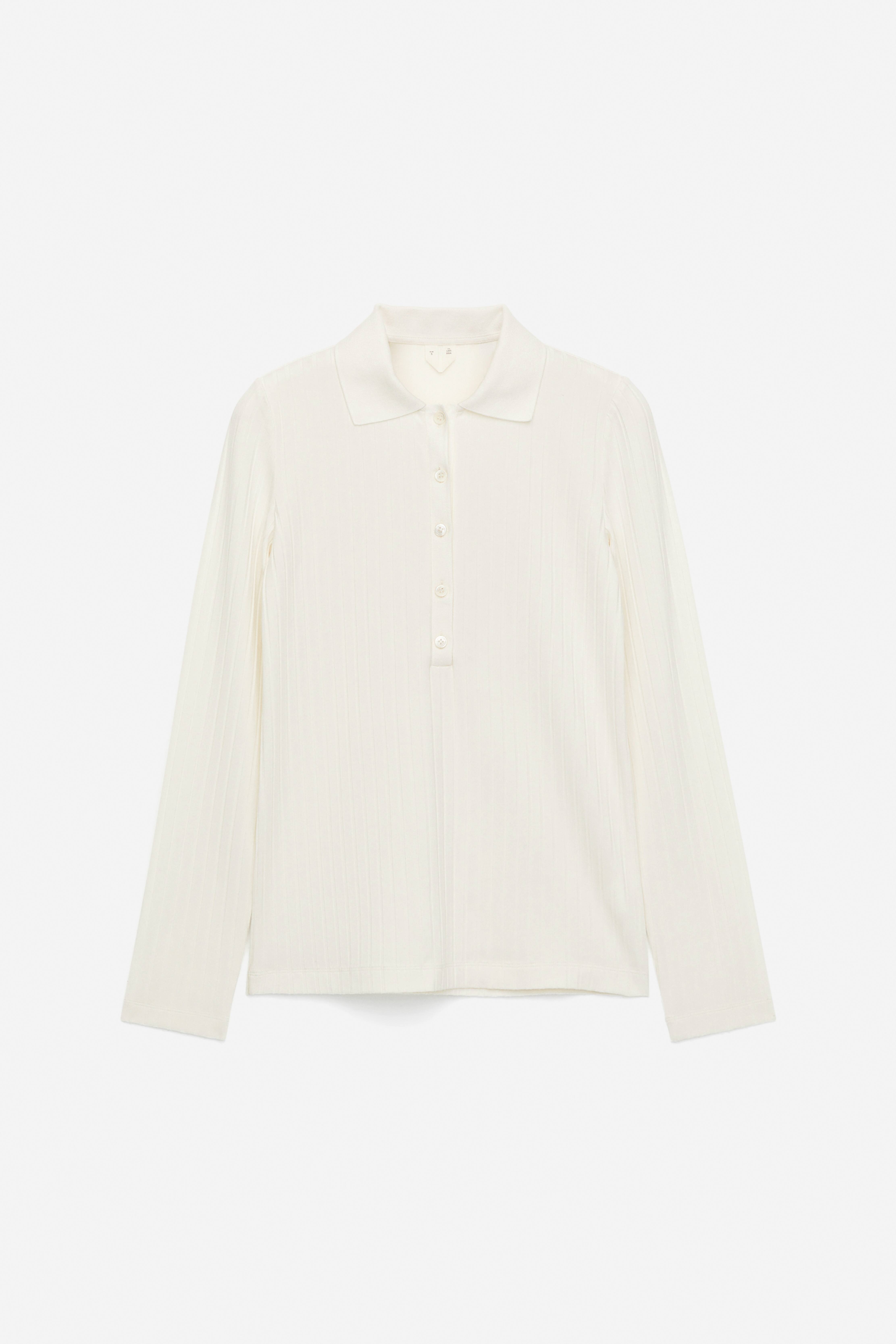 Polo con lavorazione a coste larghe - Bianco/Verde kaki