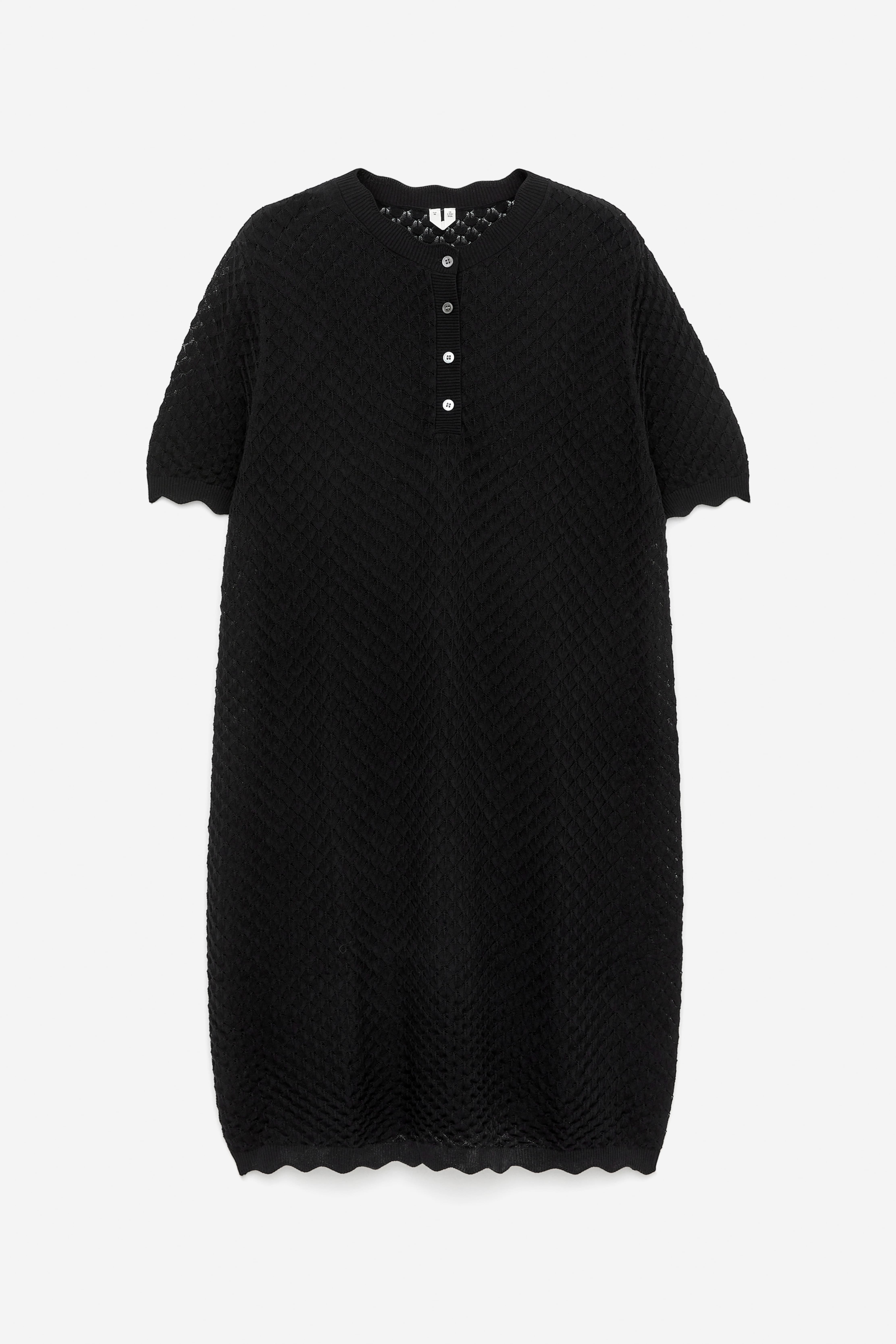 Opengebreide jurk - Zwart