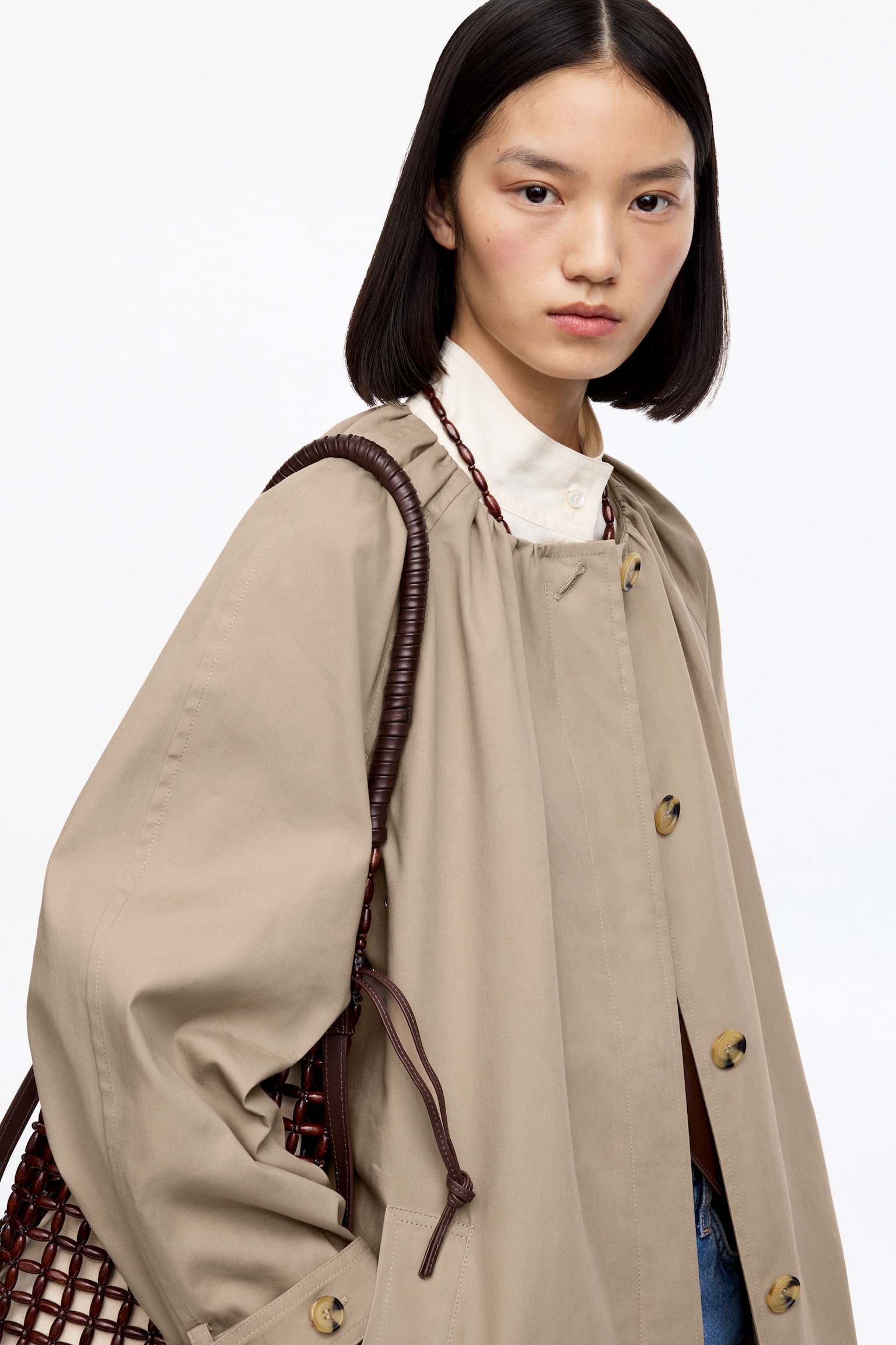 Manteau en coton - Beige - 3