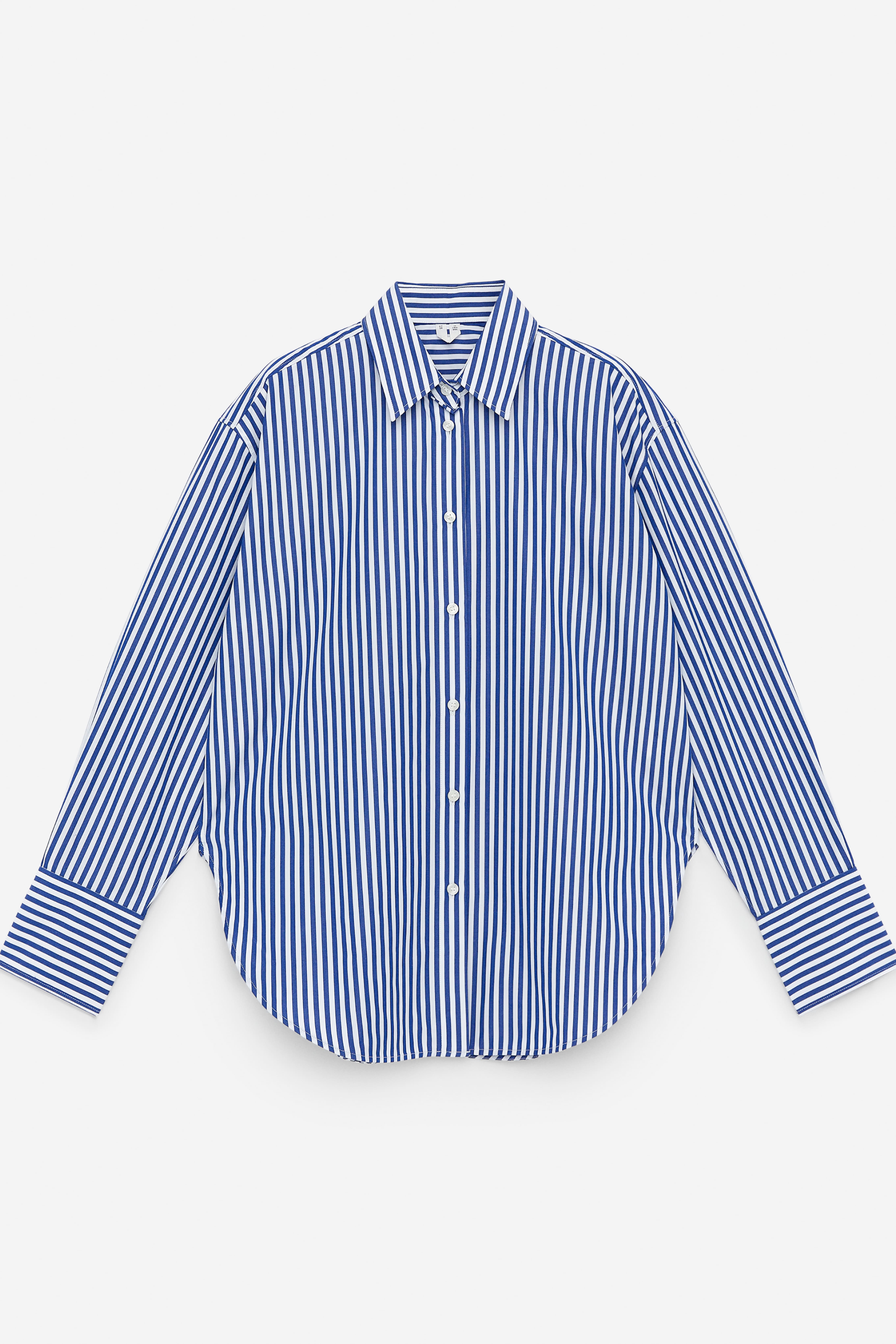Camicia in popeline dalla vestibilità rilassata - Blu/Bianco/Blu/Bianco